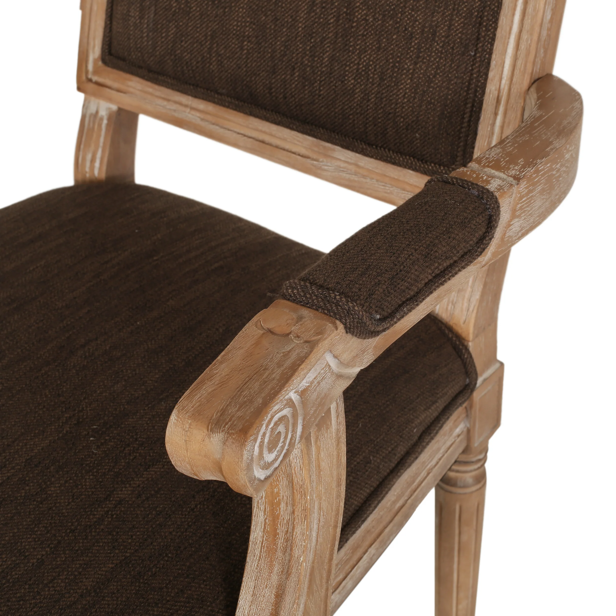 Regan French Country Fabric Upholstered Wood Expandable 7 Piece Dining Set - furnishings