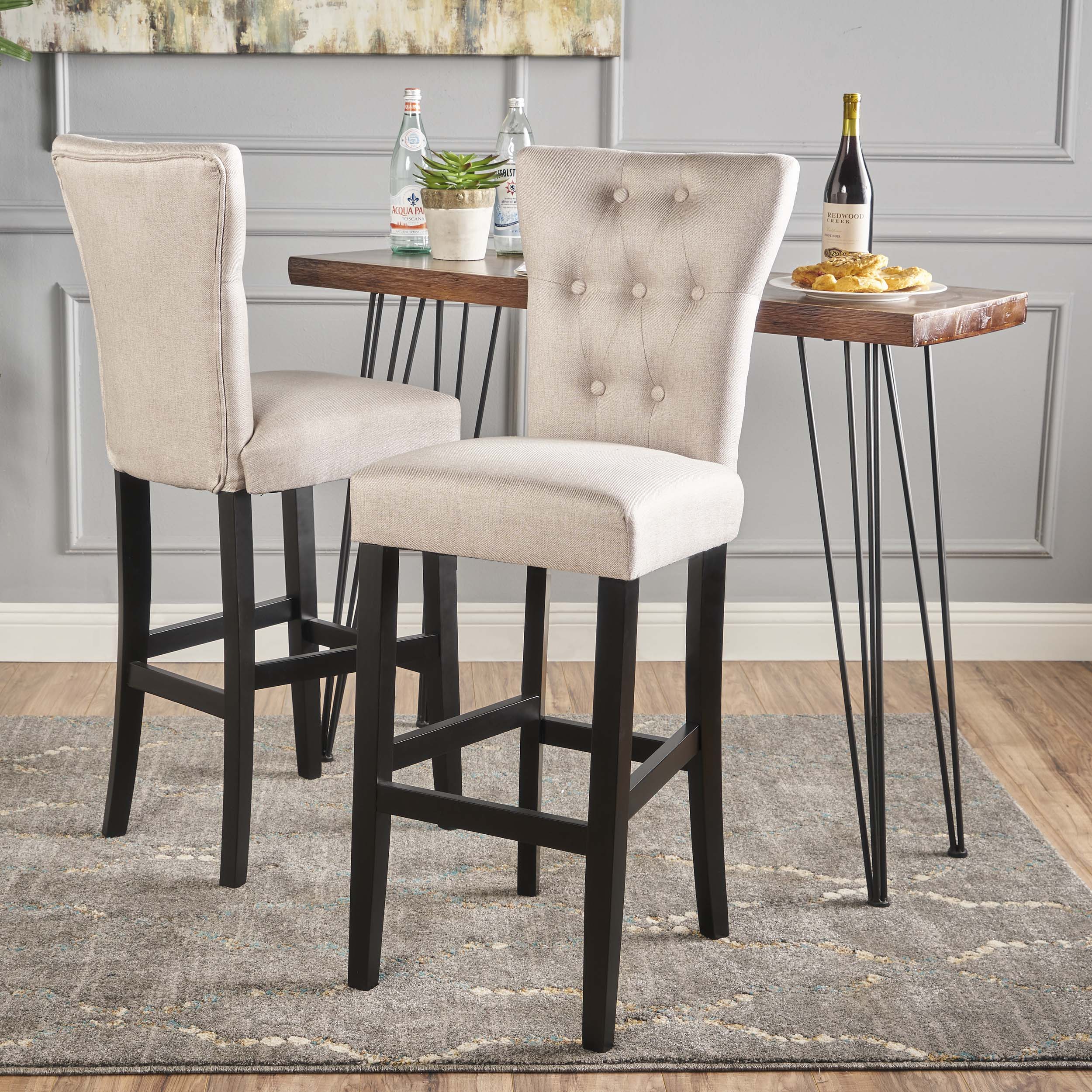 Padma 30-Inch Tufted Back Fabric Barstools (Set of 2) - furnishings