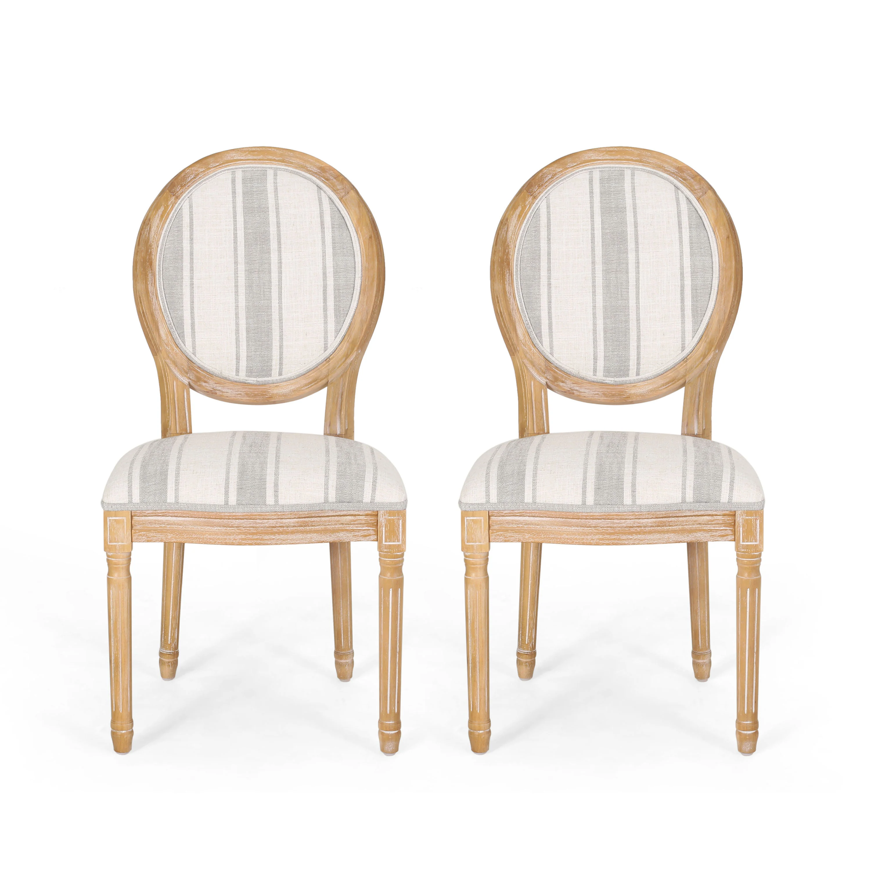 Lariya French Country Fabric Dining Chairs - furnishings