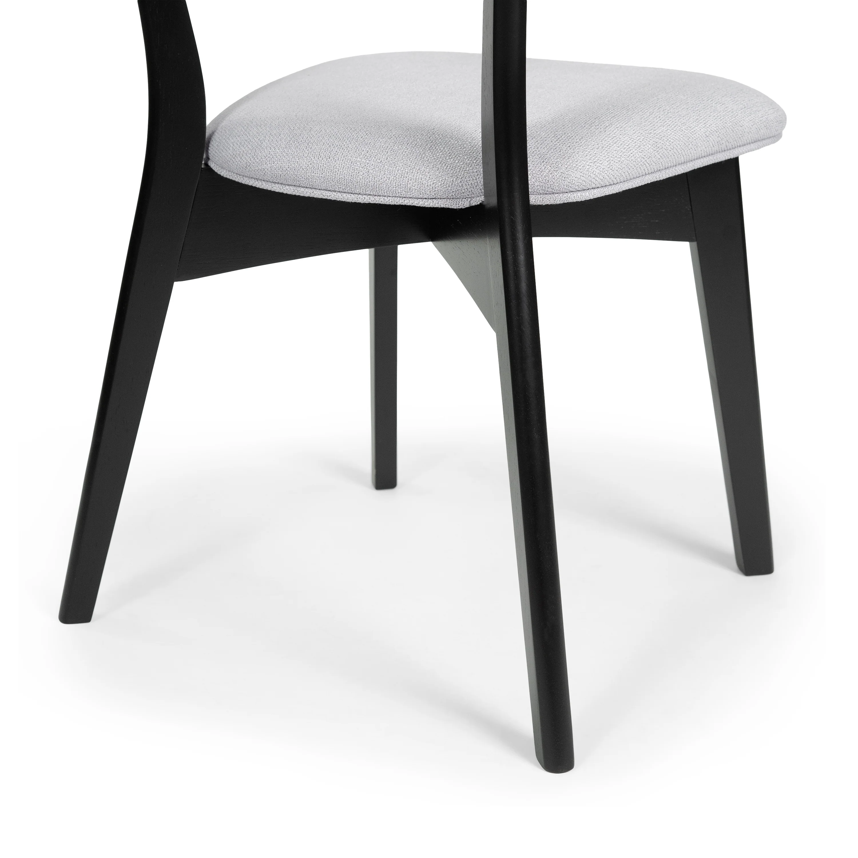 Aman Mid Century Finished 5 Piece Wood Dining Set with Fabric Chairs - furnishings