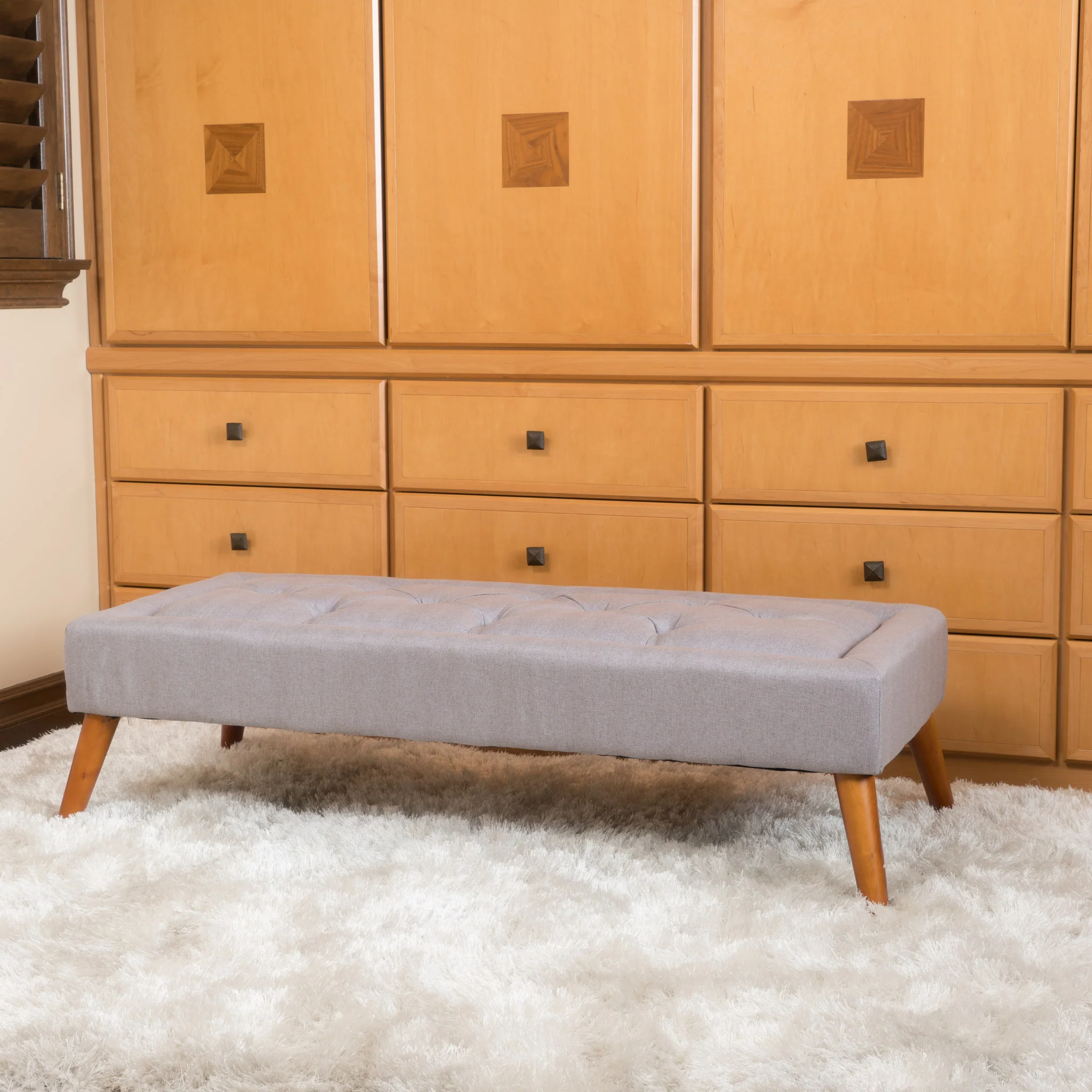 Pyram Mid Century Modern Ottoman Bench - furnishings