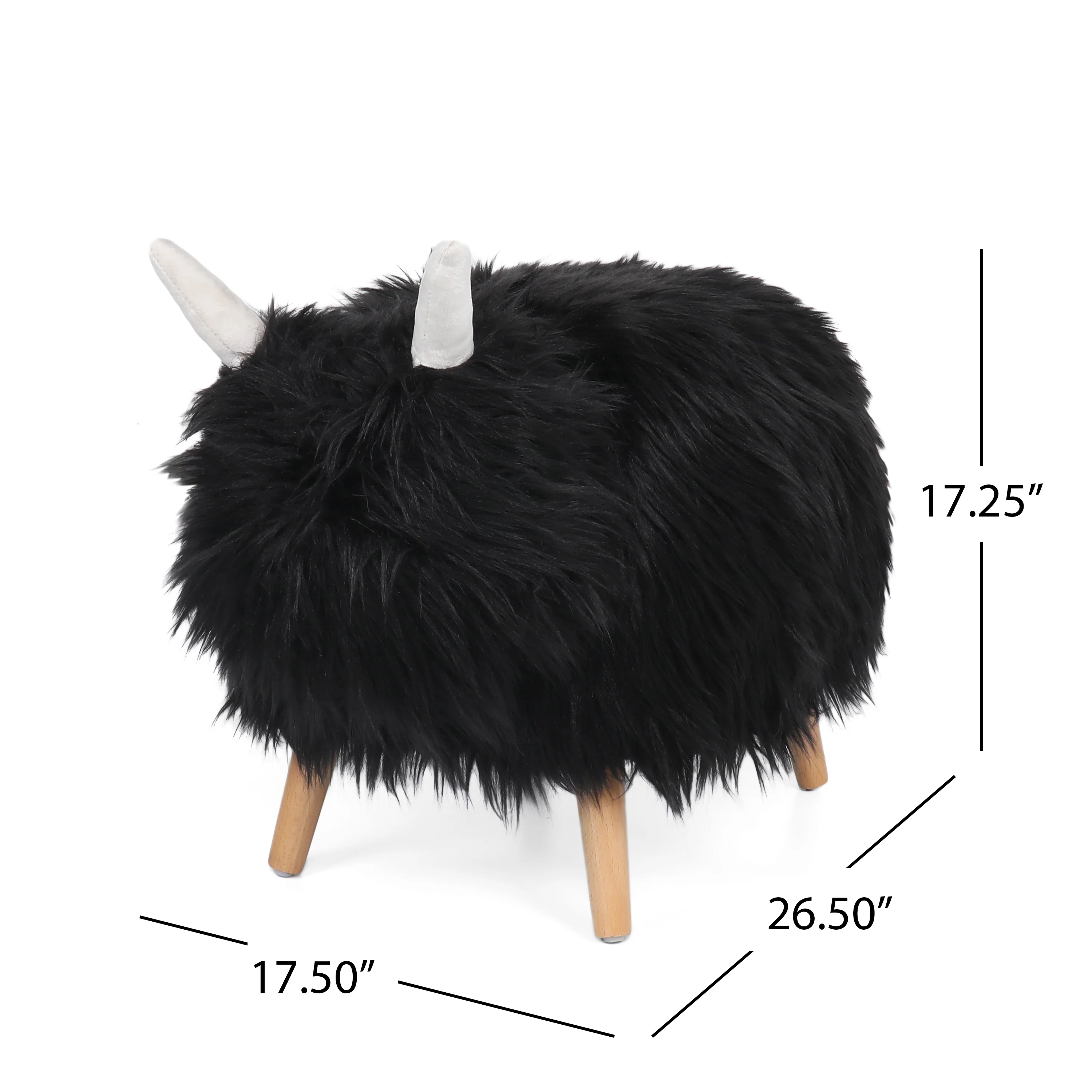 Kamla Furry Yak Ottoman - furnishings