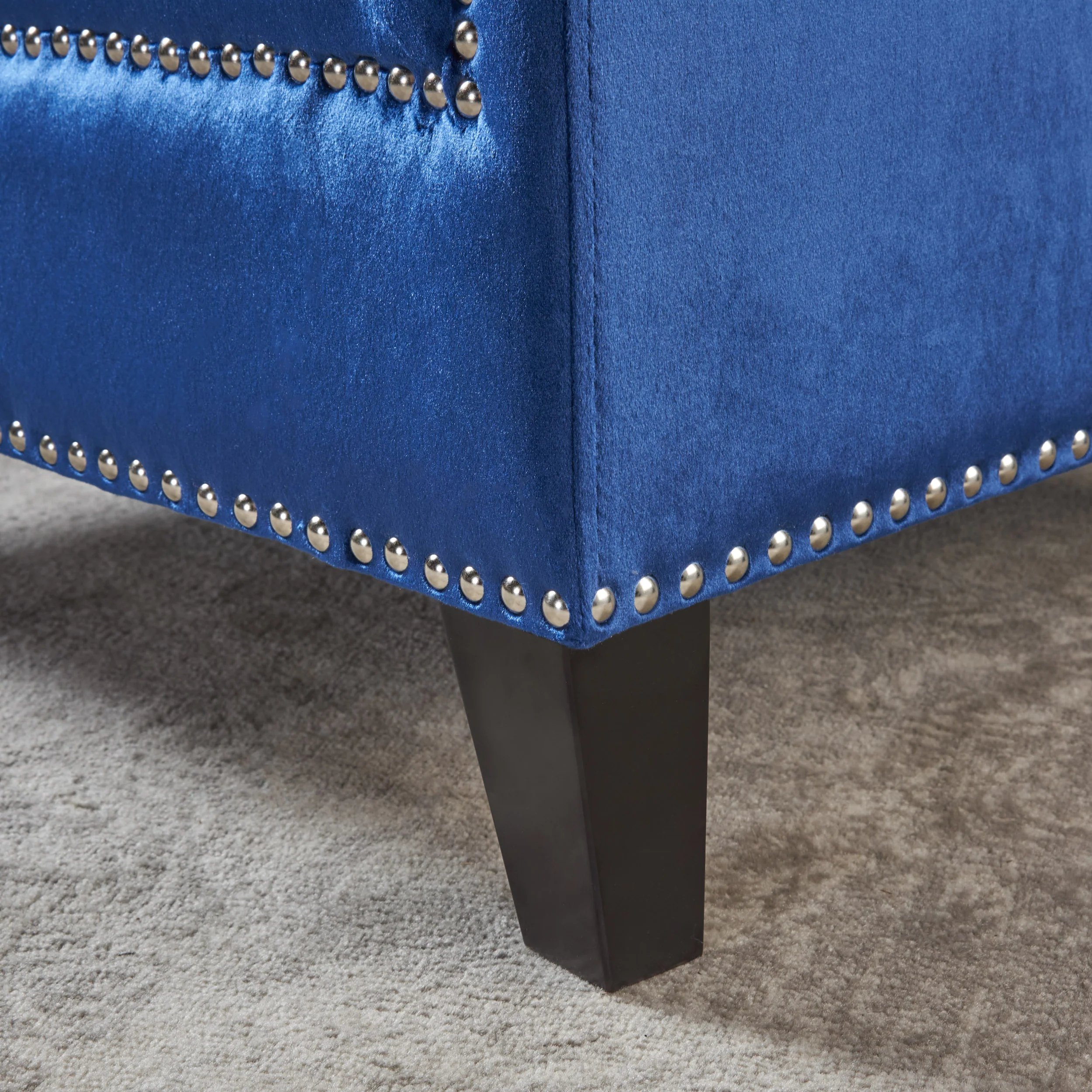 Ailsa Contemporary Button Tufted Fabric Club Chair with Nailhead Trim - furnishings