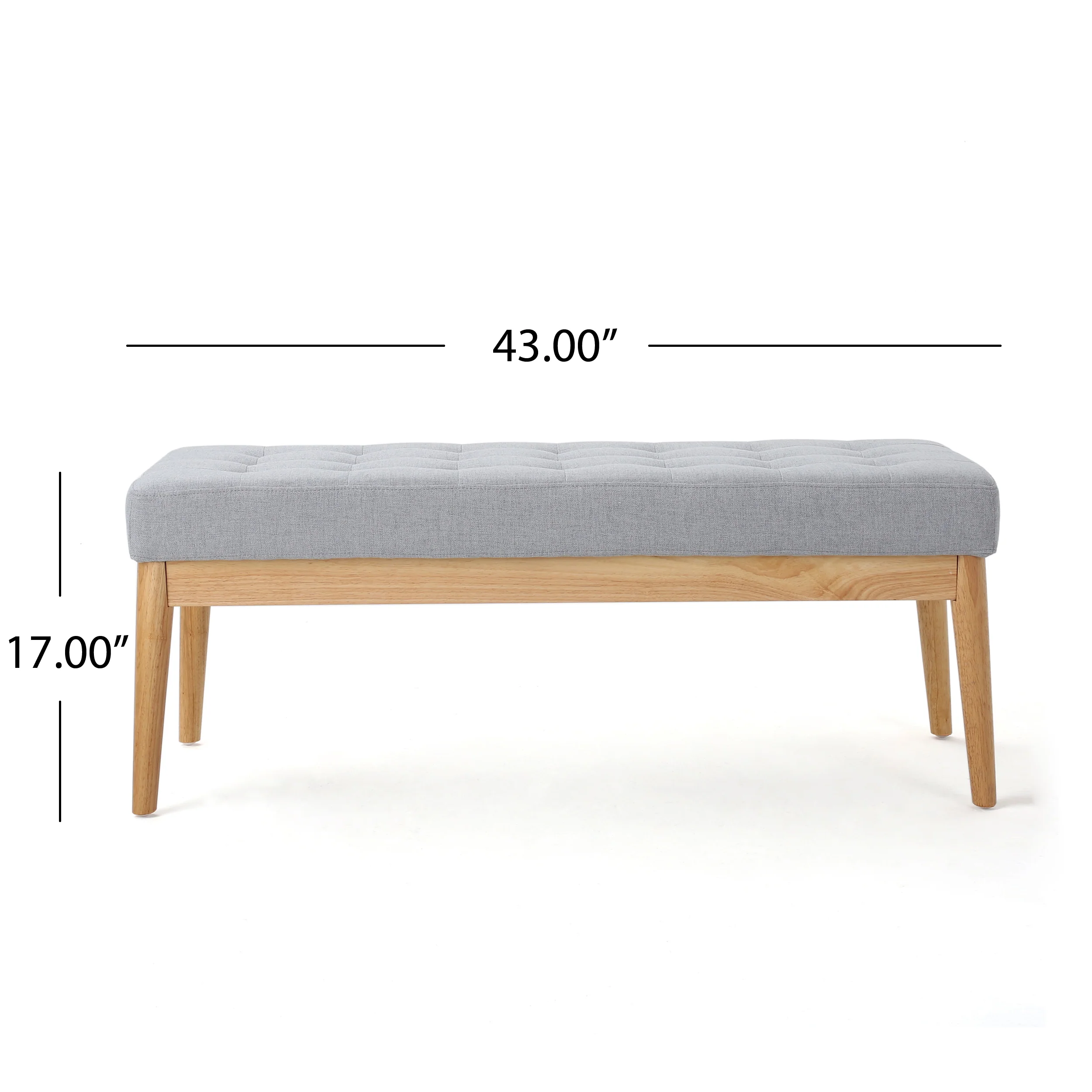 Anglo Modern Mid-Century Fabric Bench - furnishings