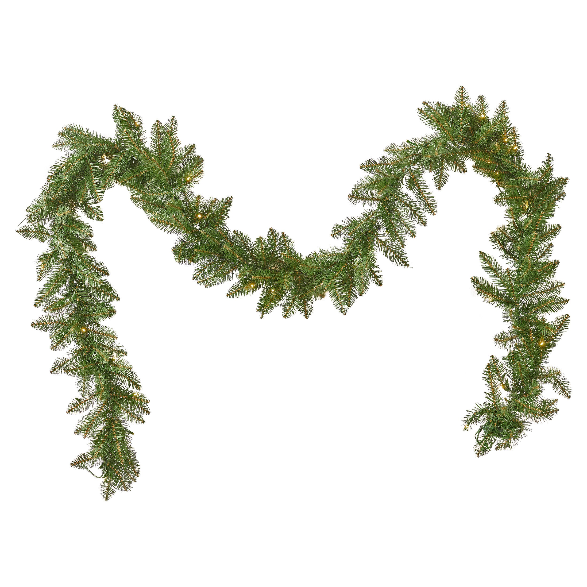 9-foot Fraser Fir Pre-Lit Warm White LED Artificial Christmas Garland - furnishings