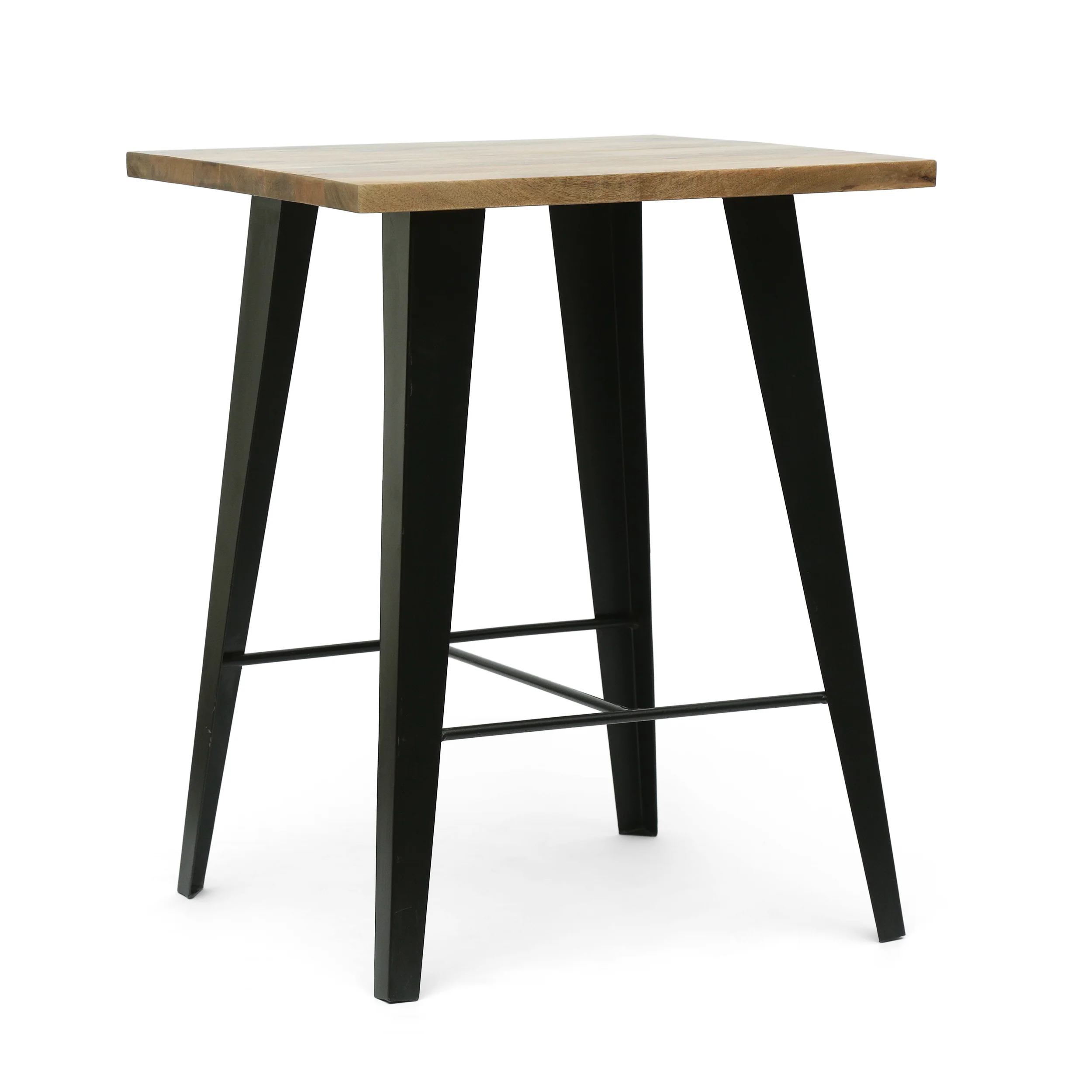 Muntz Handcrafted Modern Industrial Mango Wood Oversized Side Table, Natural and Black - furnishings