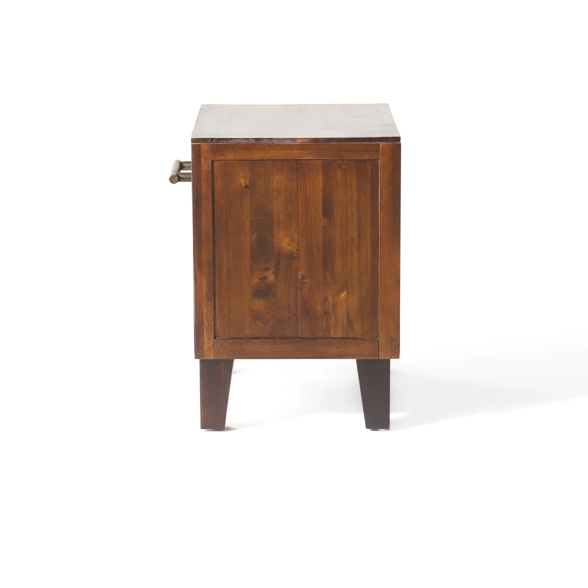 Glendora Brown Mahogany Solid Wood Single Drawer End Table Nightstand - furnishings