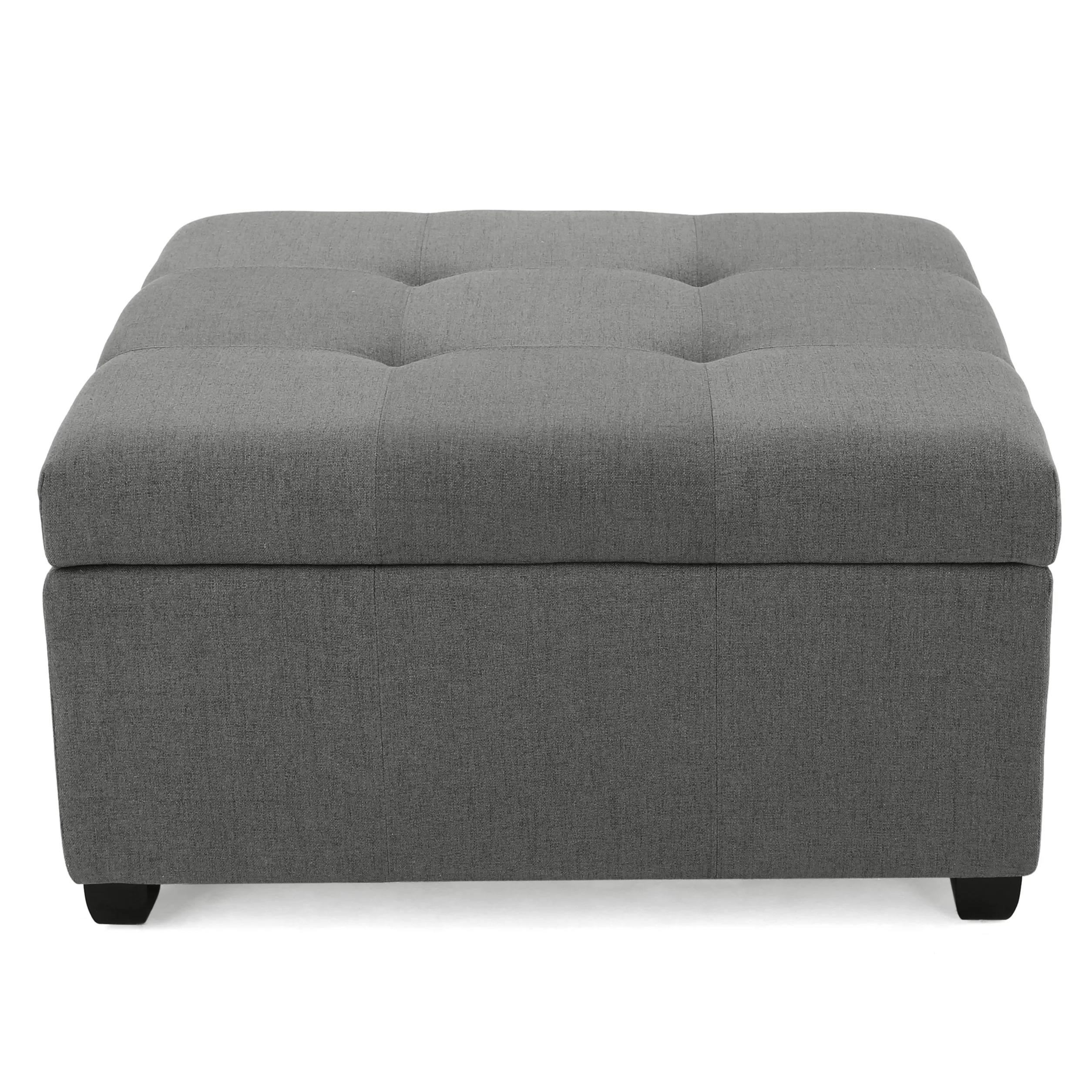 Carlyle Square Tufted Fabric Storage Ottoman Coffee Table - furnishings