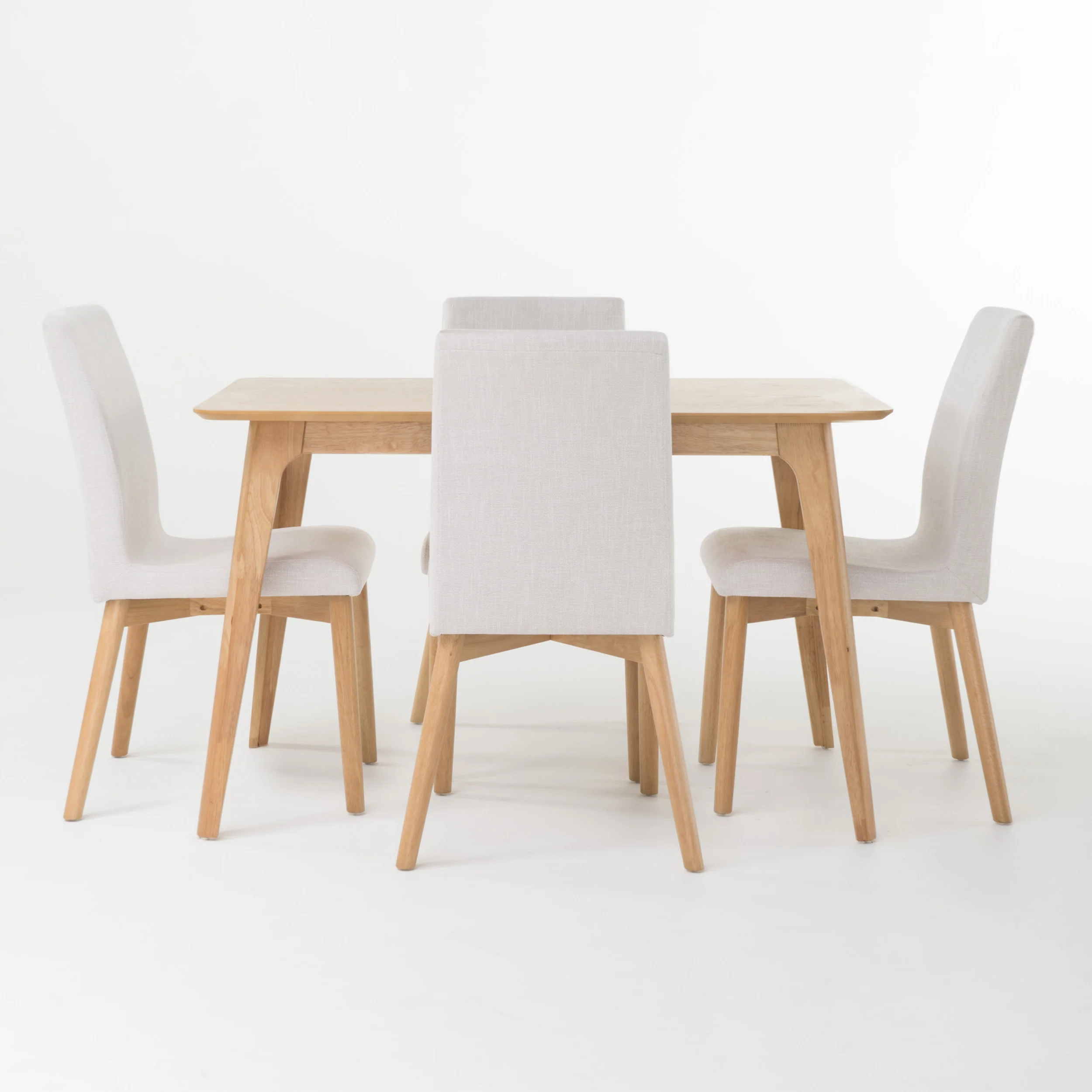 Katherine Mid Century Modern Fabric Upholstered 5 Piece Dining Set - furnishings