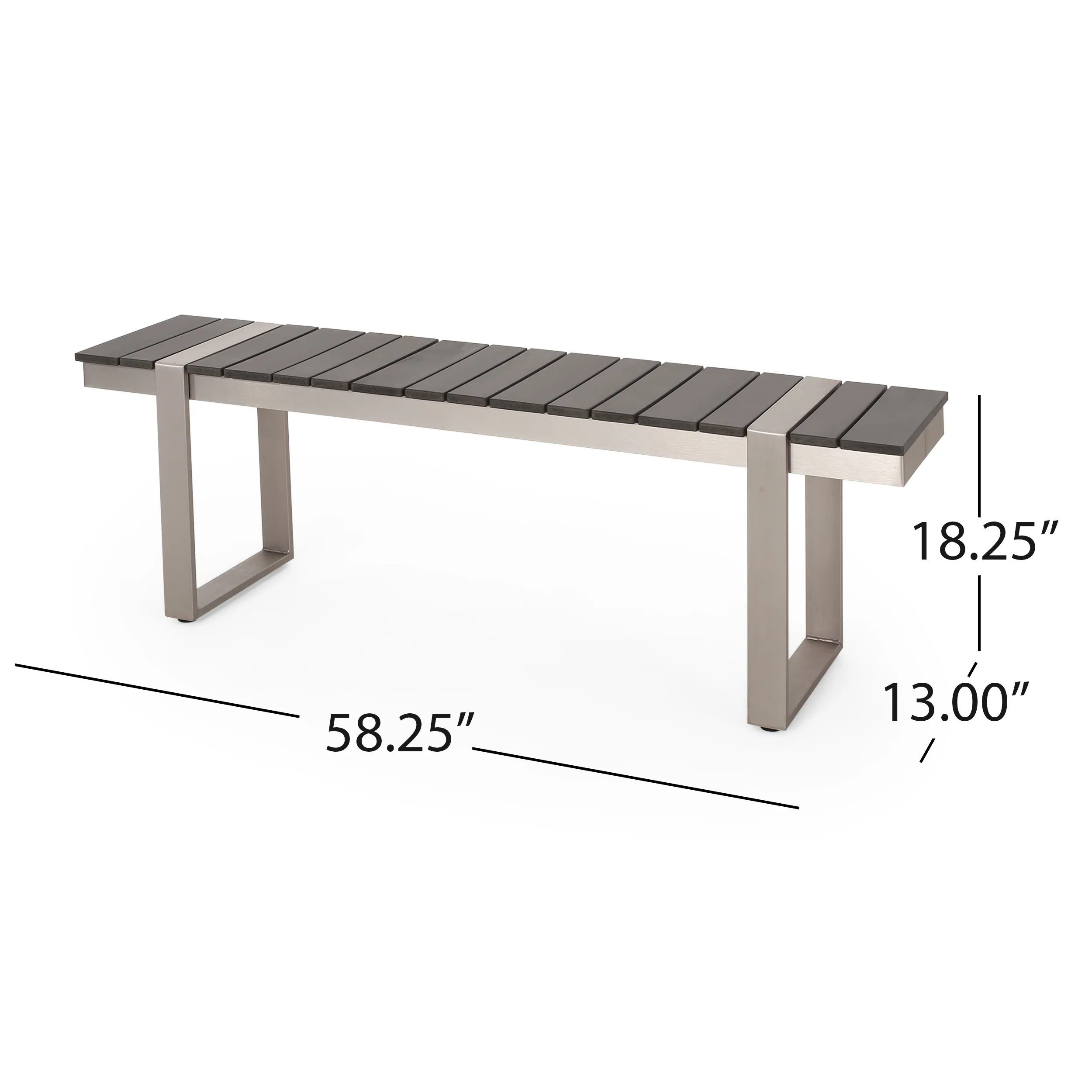 Mora Outdoor Faux Wood and Aluminum Dining Bench - furnishings