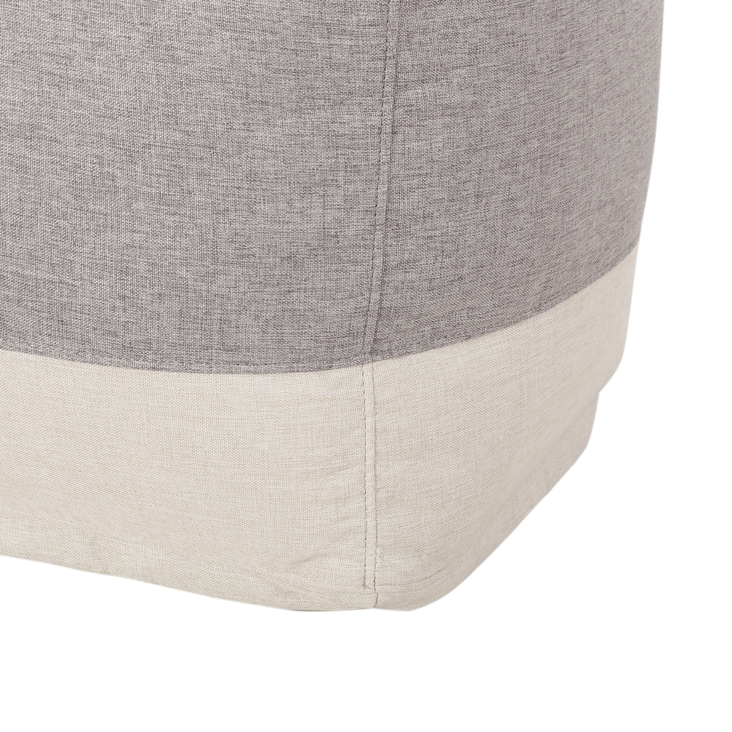 Punjab Tattnall Contemporary Two Tone Fabric Cube Pouf - furnishings