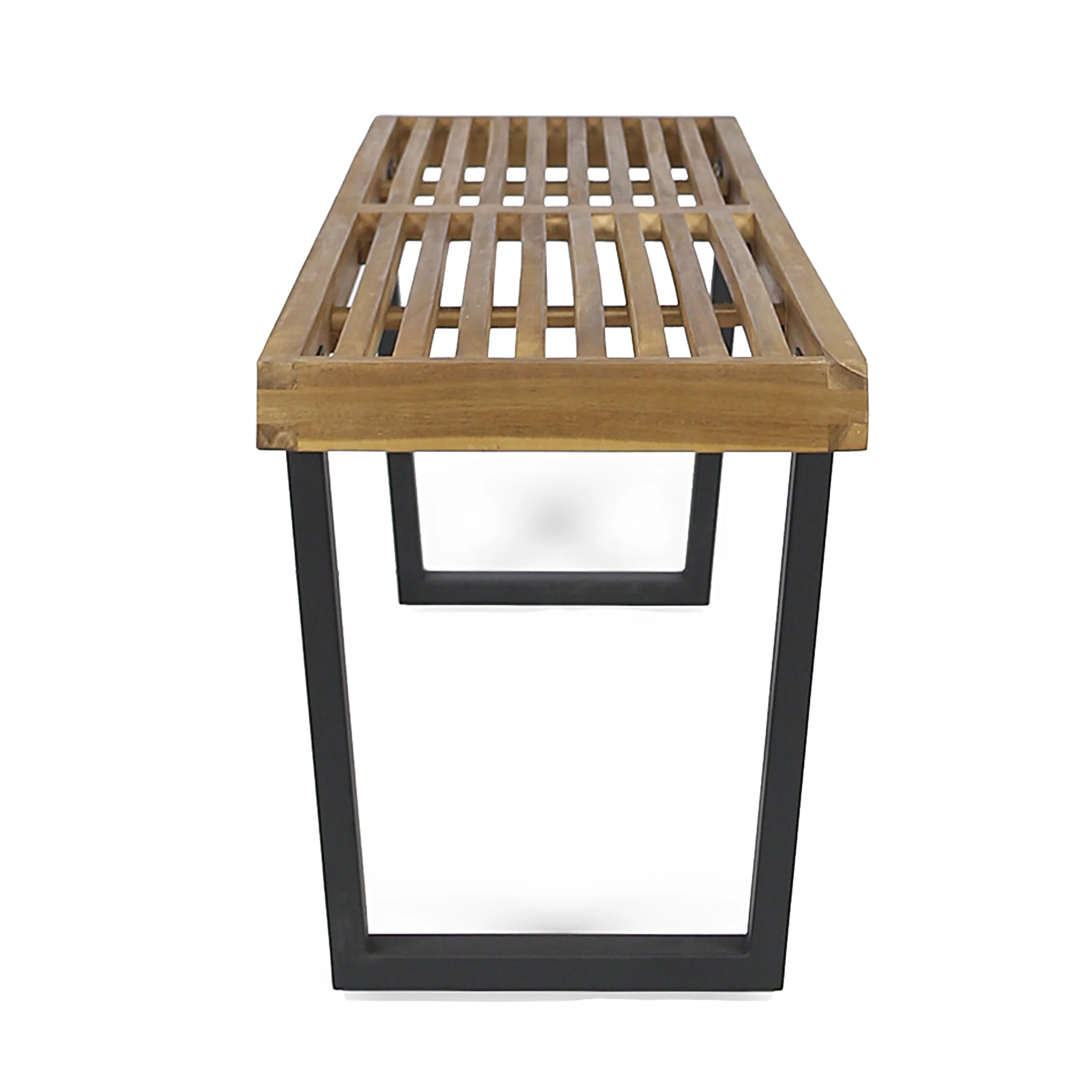 Joa Patio Dining Bench, Acacia Wood with Iron Legs, Modern, Contemporary - furnishings