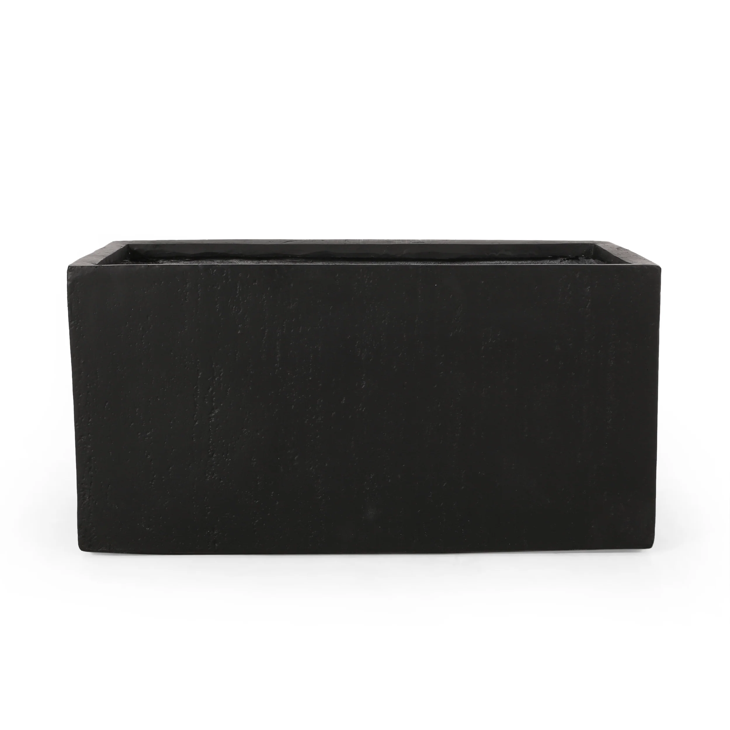 Fardeen Outdoor Modern Cast Stone Rectangular Planter - furnishings