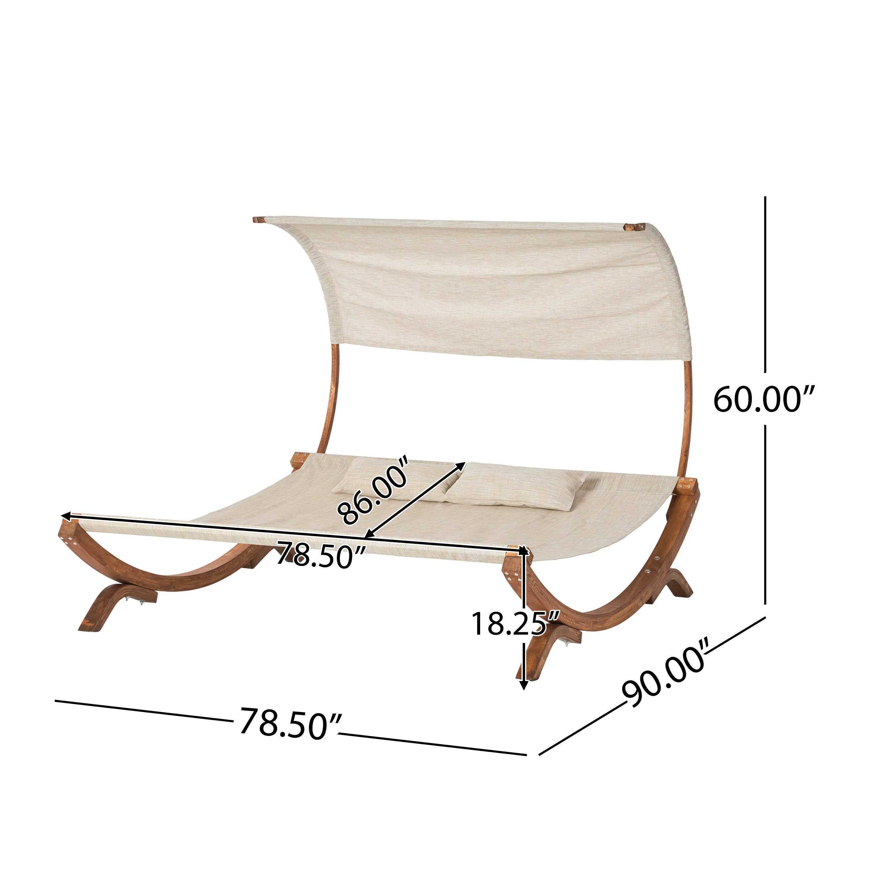 Rosalie Outdoor Patio Chaise Lounge Sunbed and Canopy - furnishings