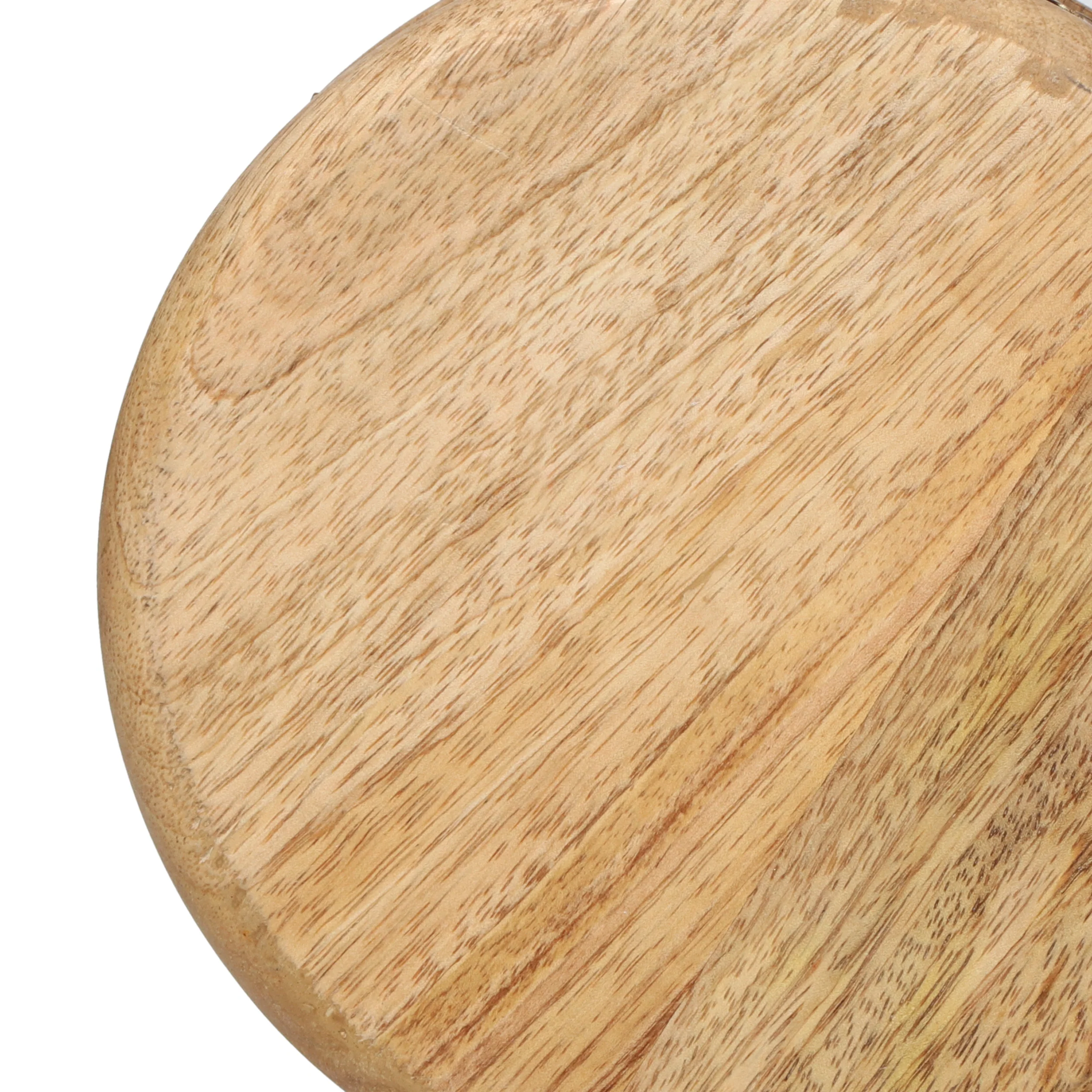 McClellan Boho Handcrafted Mango Wood Hurricane Candle Holder, Natural and Gold - furnishings