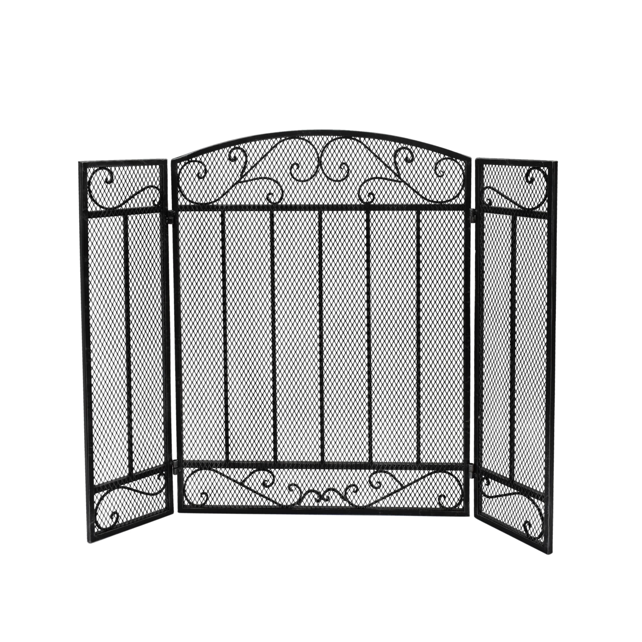 Fernando Contemporary Three Panel Iron Firescreen - furnishings