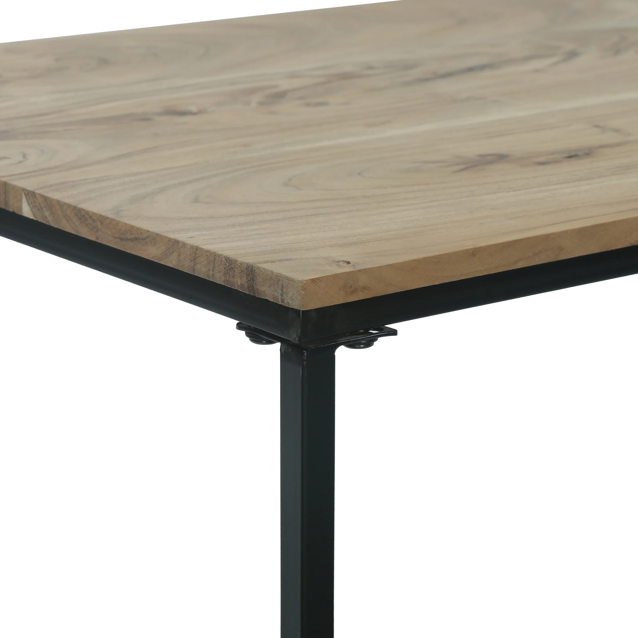 Froid Modern Industrial Handcrafted Acacia Wood Coffee Table, Natural and Black - furnishings