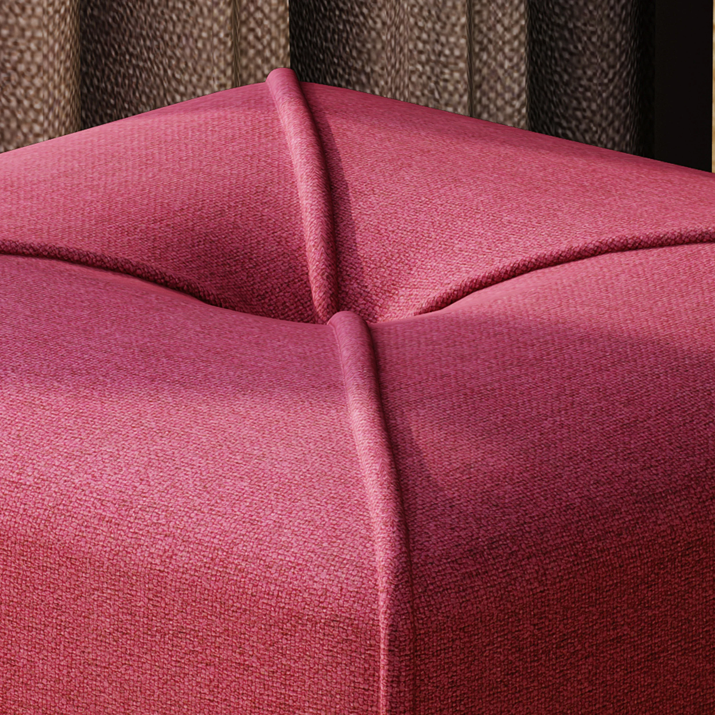 Tammy Modern Fabric Upholstered Square Ottoman with Tonal Piping - furnishings