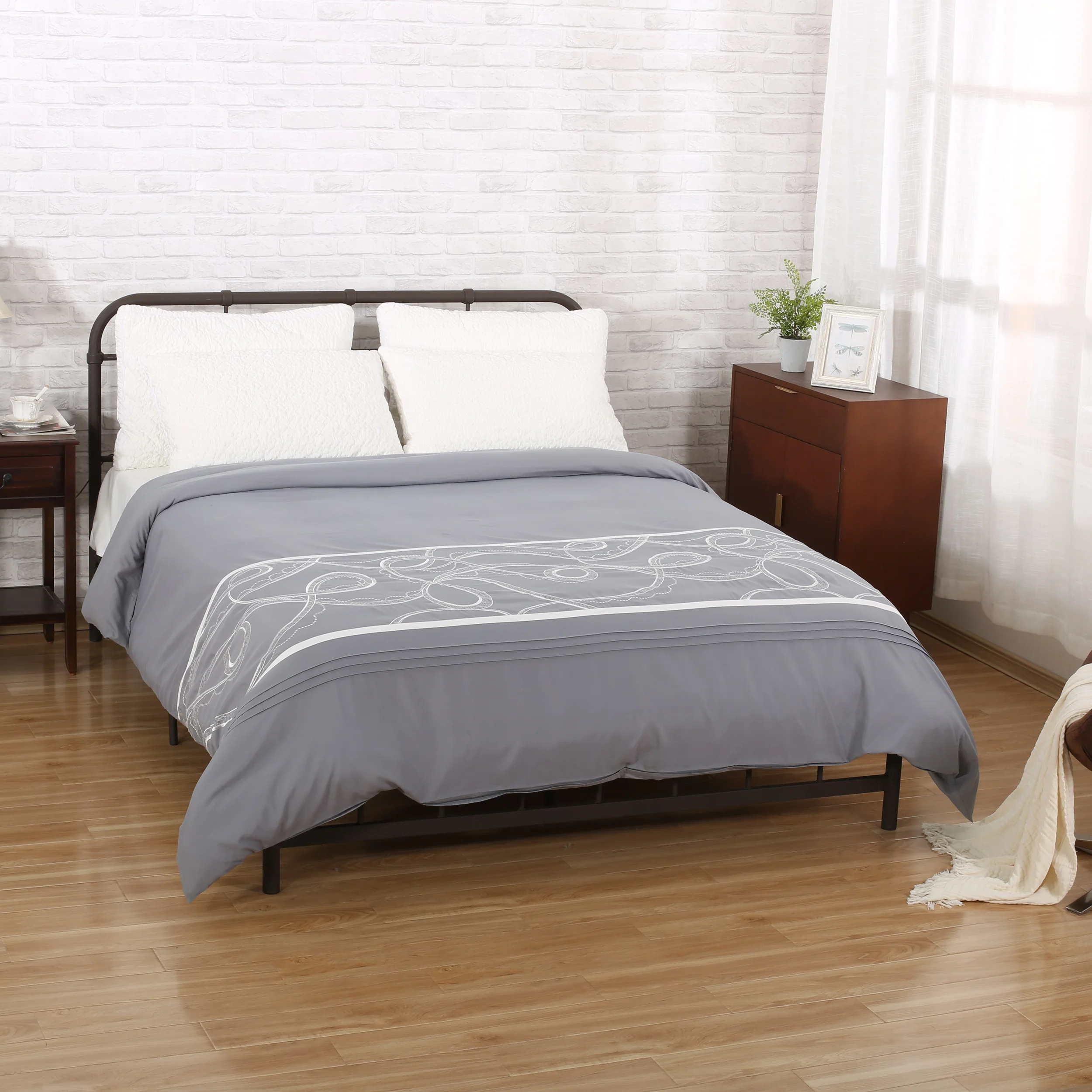 Charli Queen Size Fabric Duvet Cover - furnishings