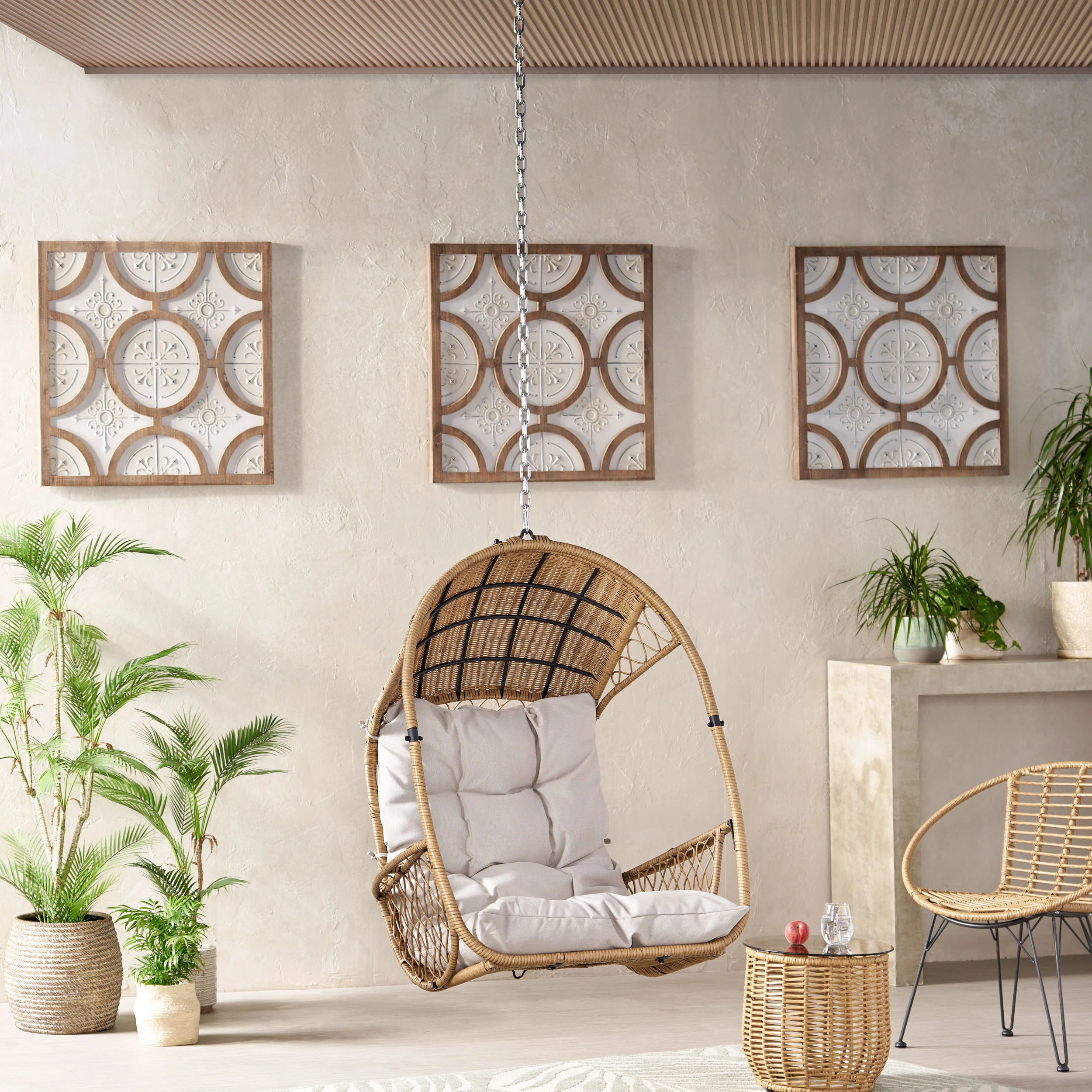 Aydan Outdoor/Indoor Wicker Basket Hanging Chair (NO STAND) - furnishings