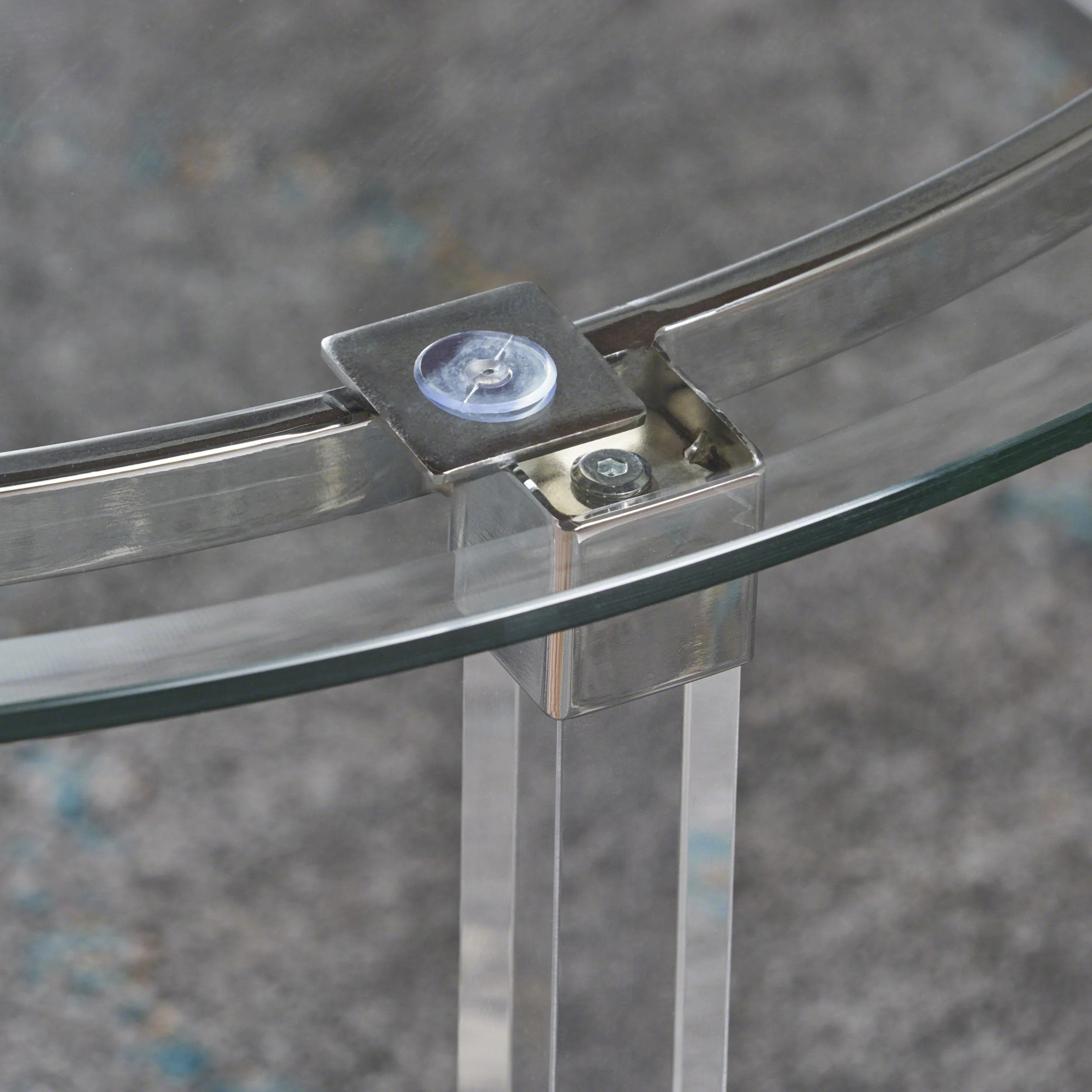 Lynn Modern Round Tempered Glass Coffee Table with Acrylic and Iron Accents - furnishings