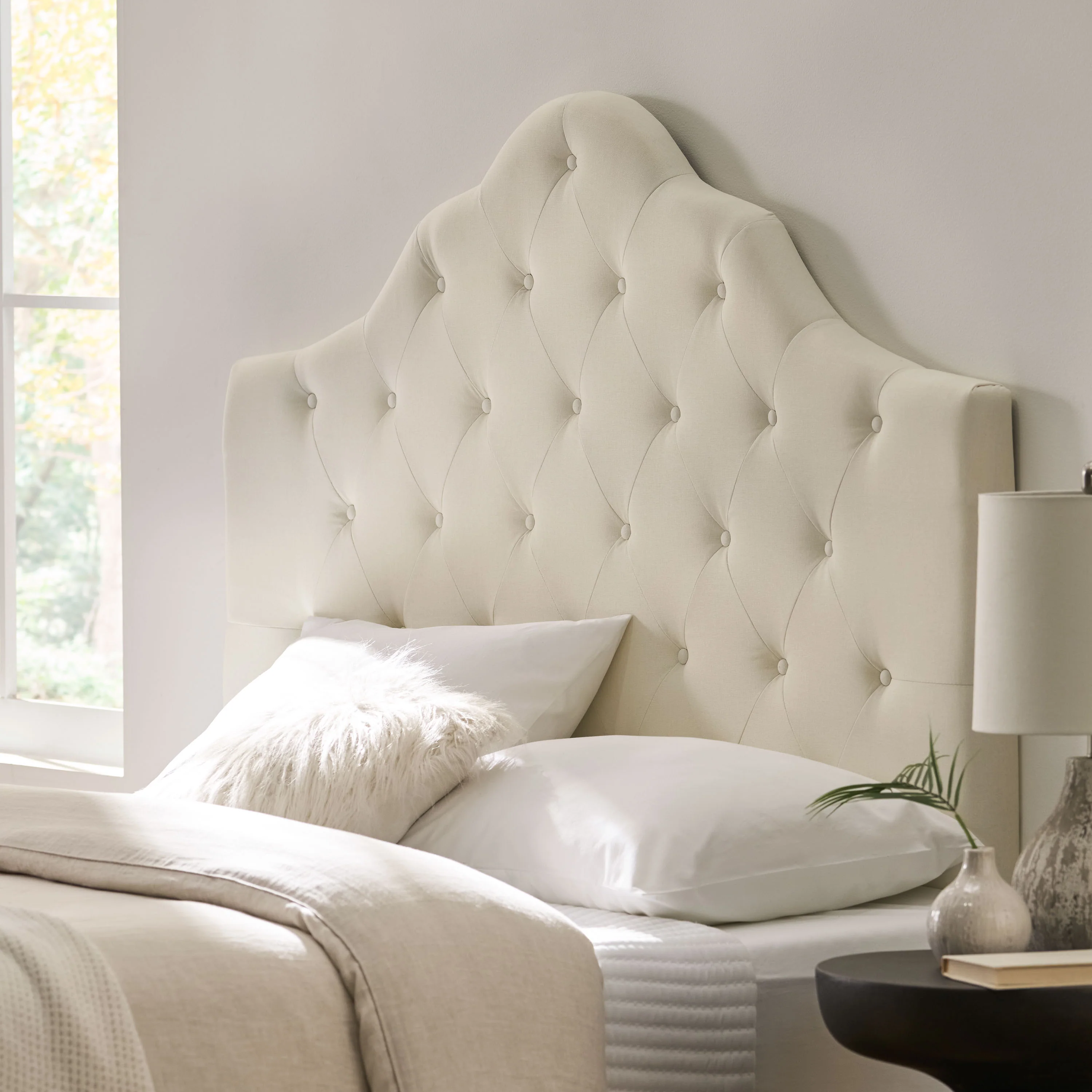 Marina Fabric Queen/ Full Tufted Headboard - furnishings