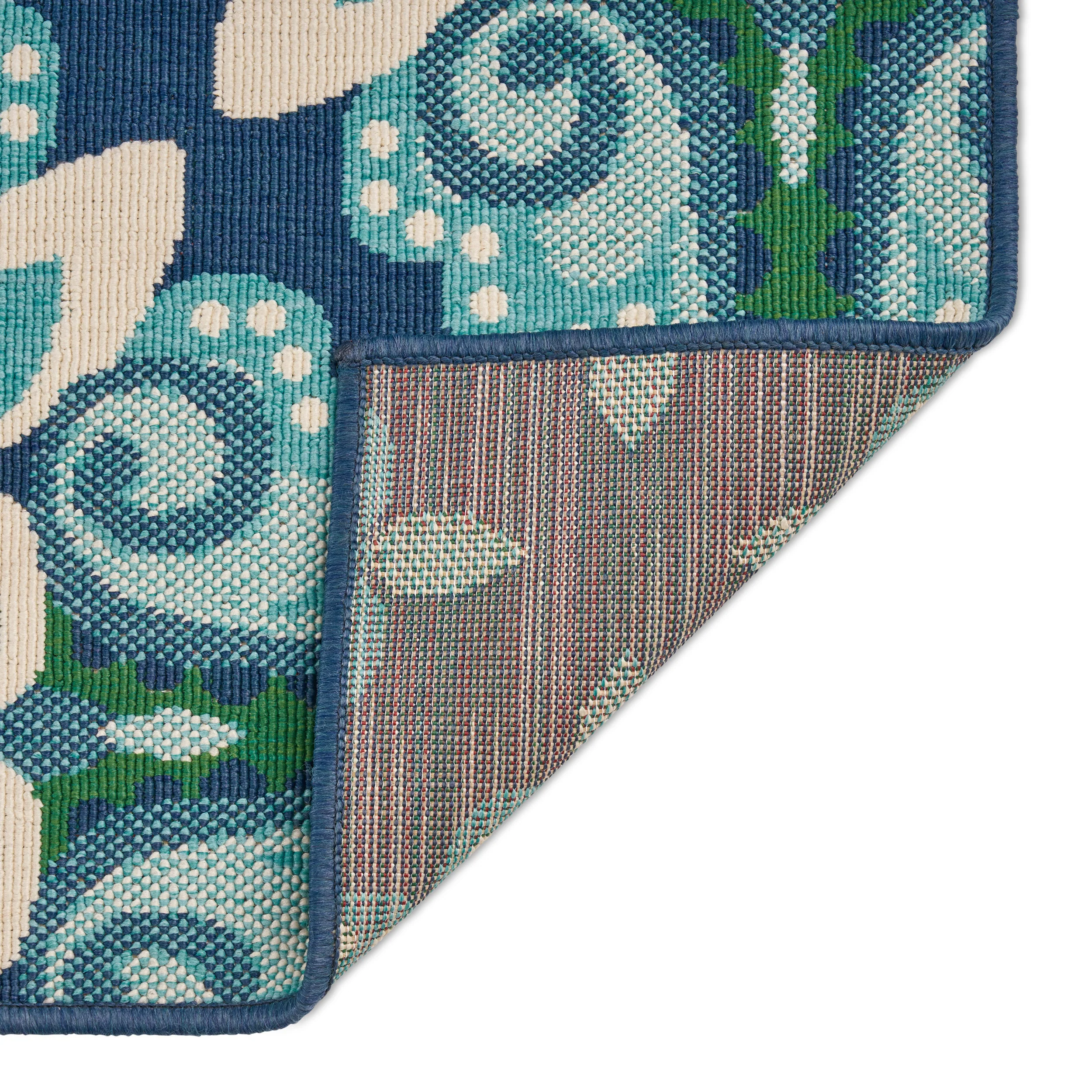 Pazel Indoor/Outdoor Floral Area Rug, Blue and Green - furnishings