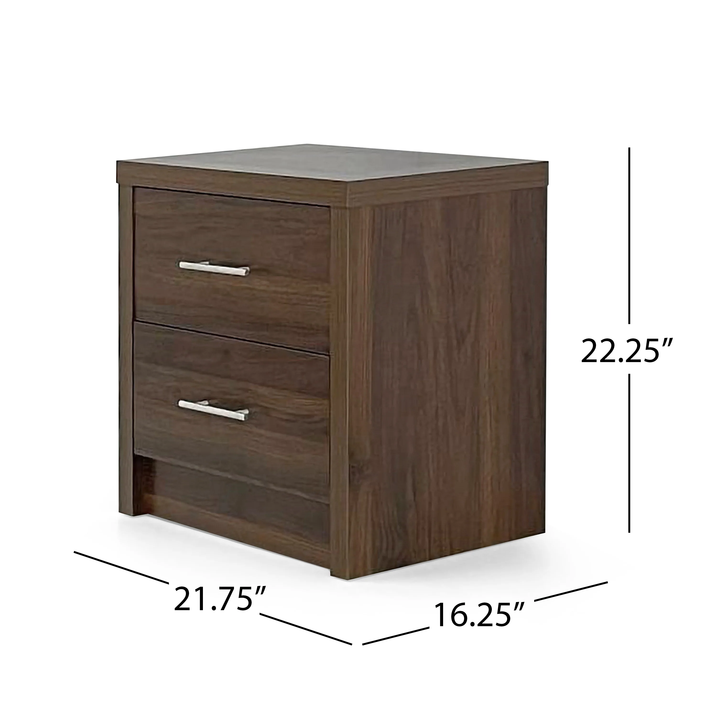 Marlette Modern Faux Wood 2 Drawer Nightstand - furnishings