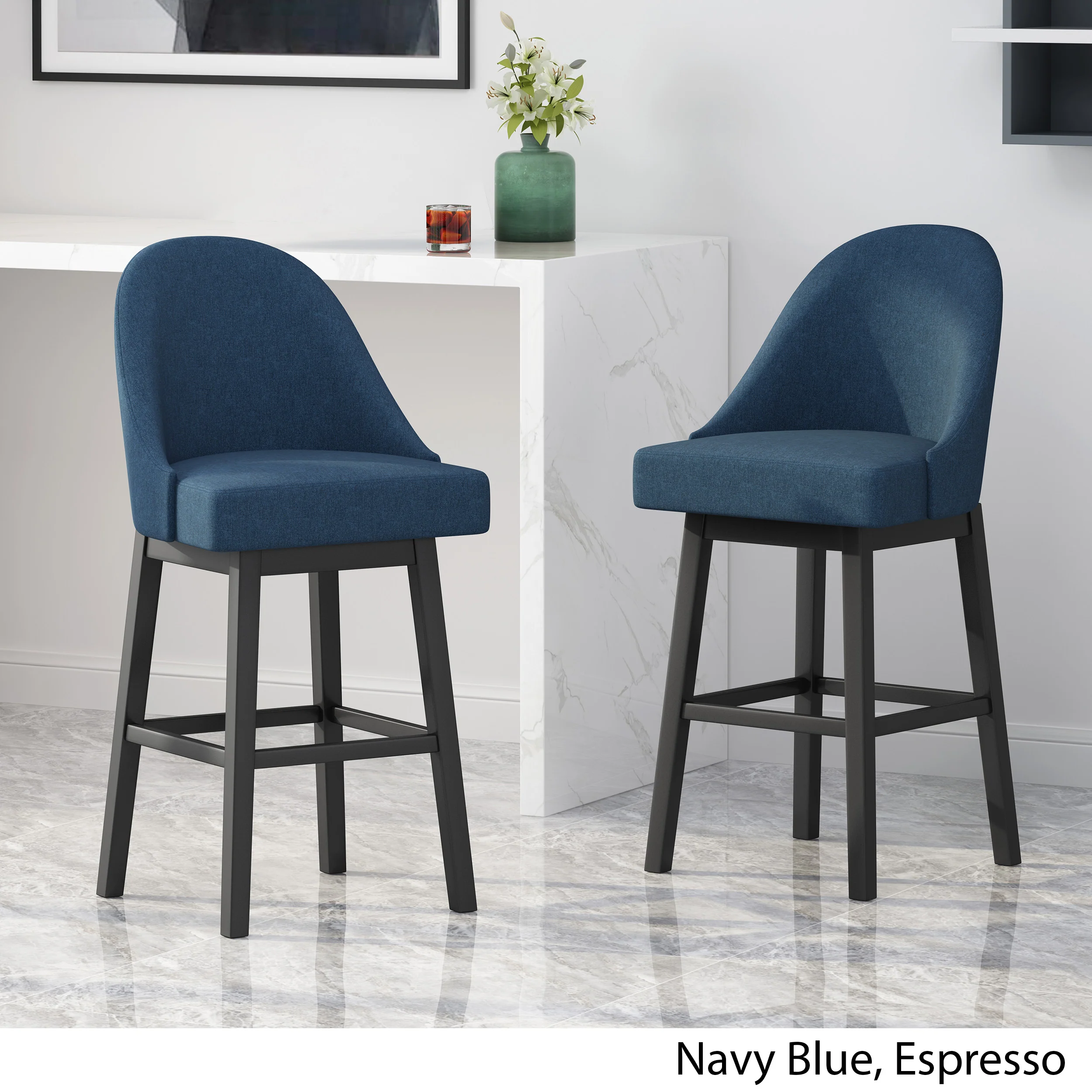 Andriel Modern Upholstered Swivel Bar Stool - furnishings