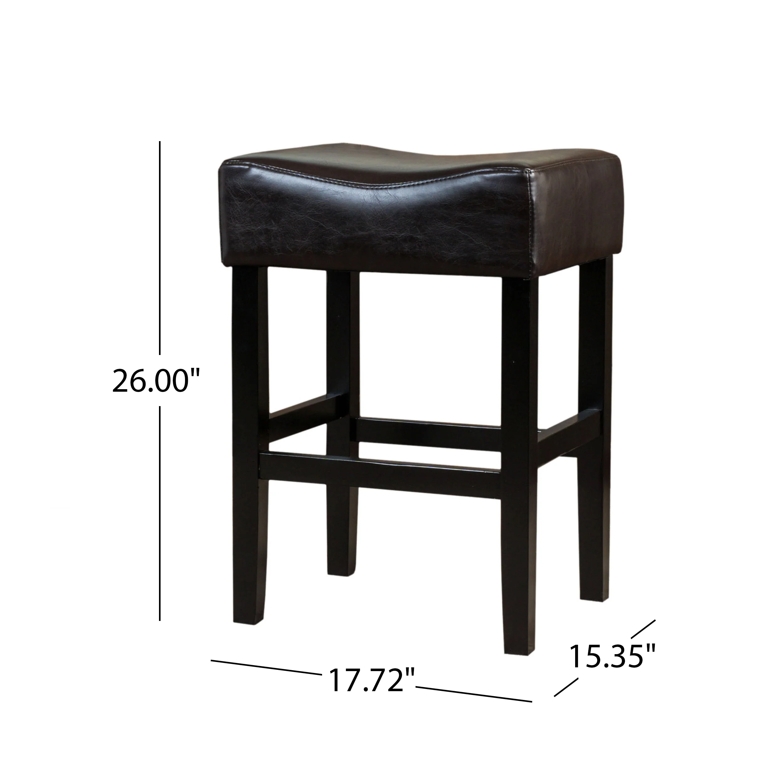 Adler 26-Inch Brown Leather Backless Counter Stool (Set of 2) - furnishings