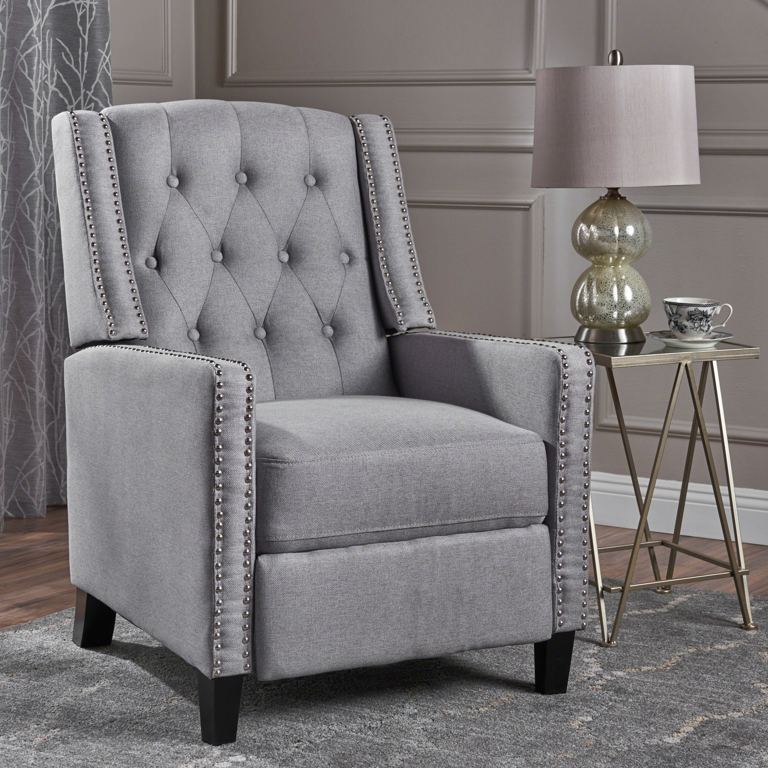 Izaak Tufted Back Fabric Recliner Chair - furnishings