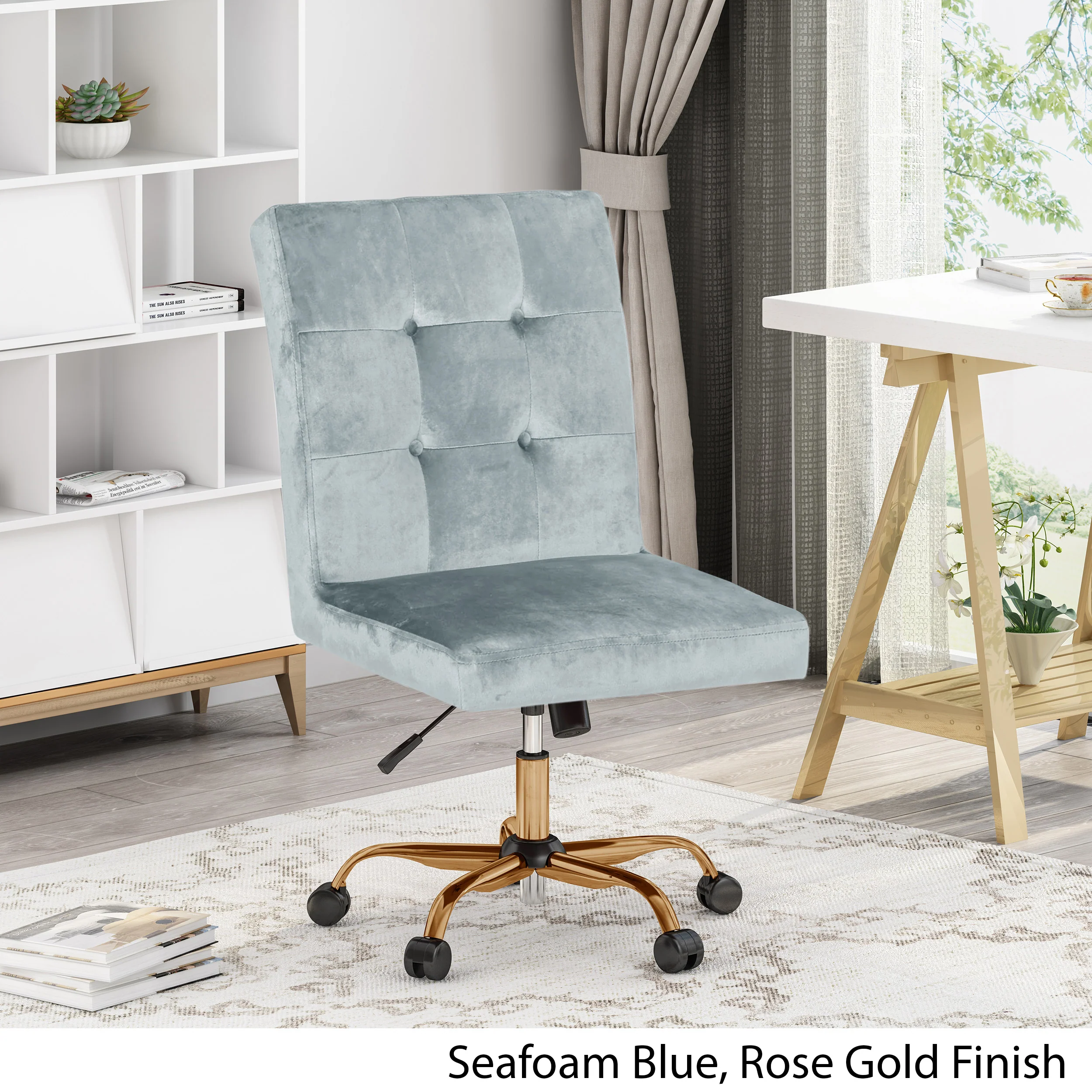 Theodore Glam Tufted Home Office Chair with Swivel Base - furnishings