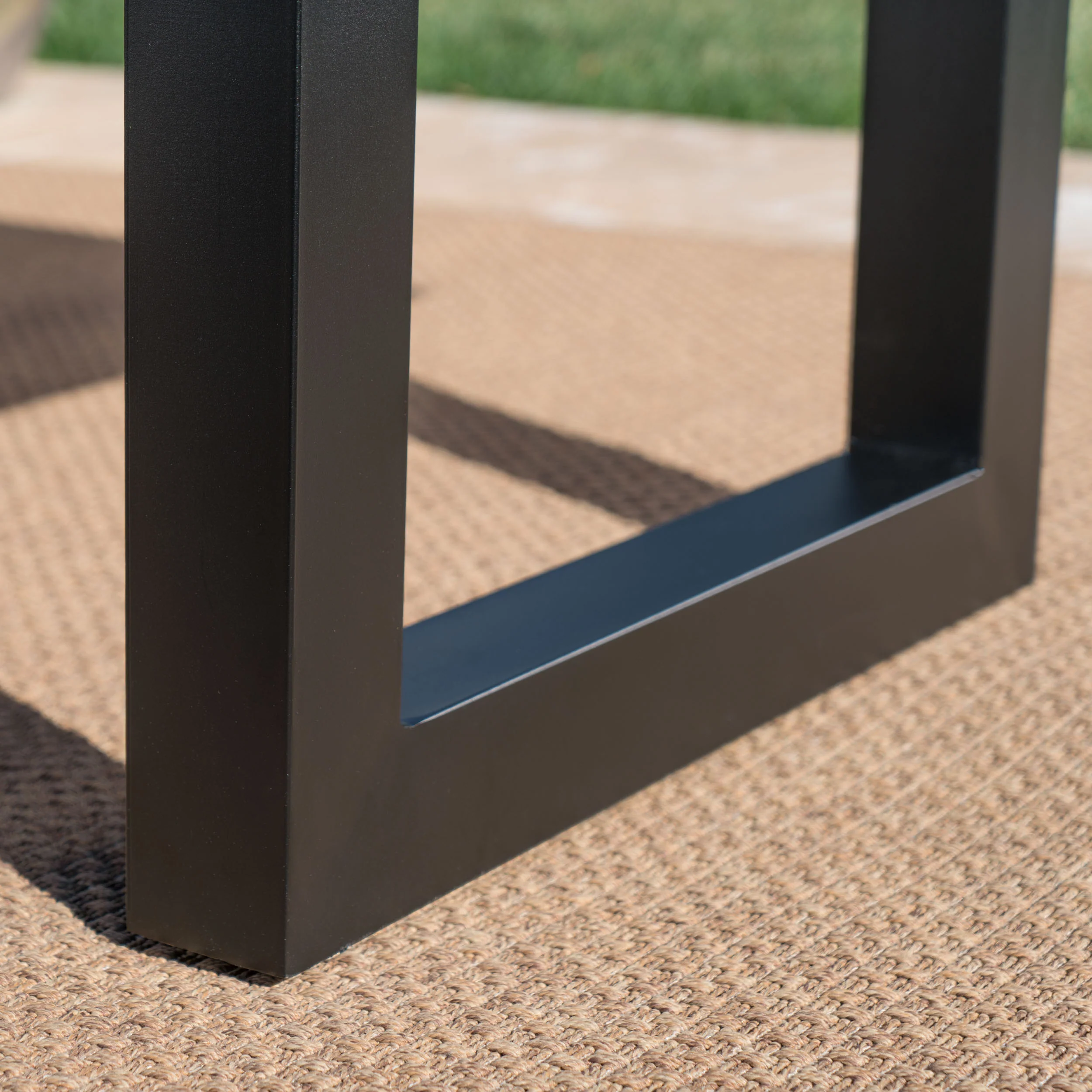 Zendaya Outdoor 6 Piece Wicker Dining Set with Light Weight Concrete Table and Bench - furnishings