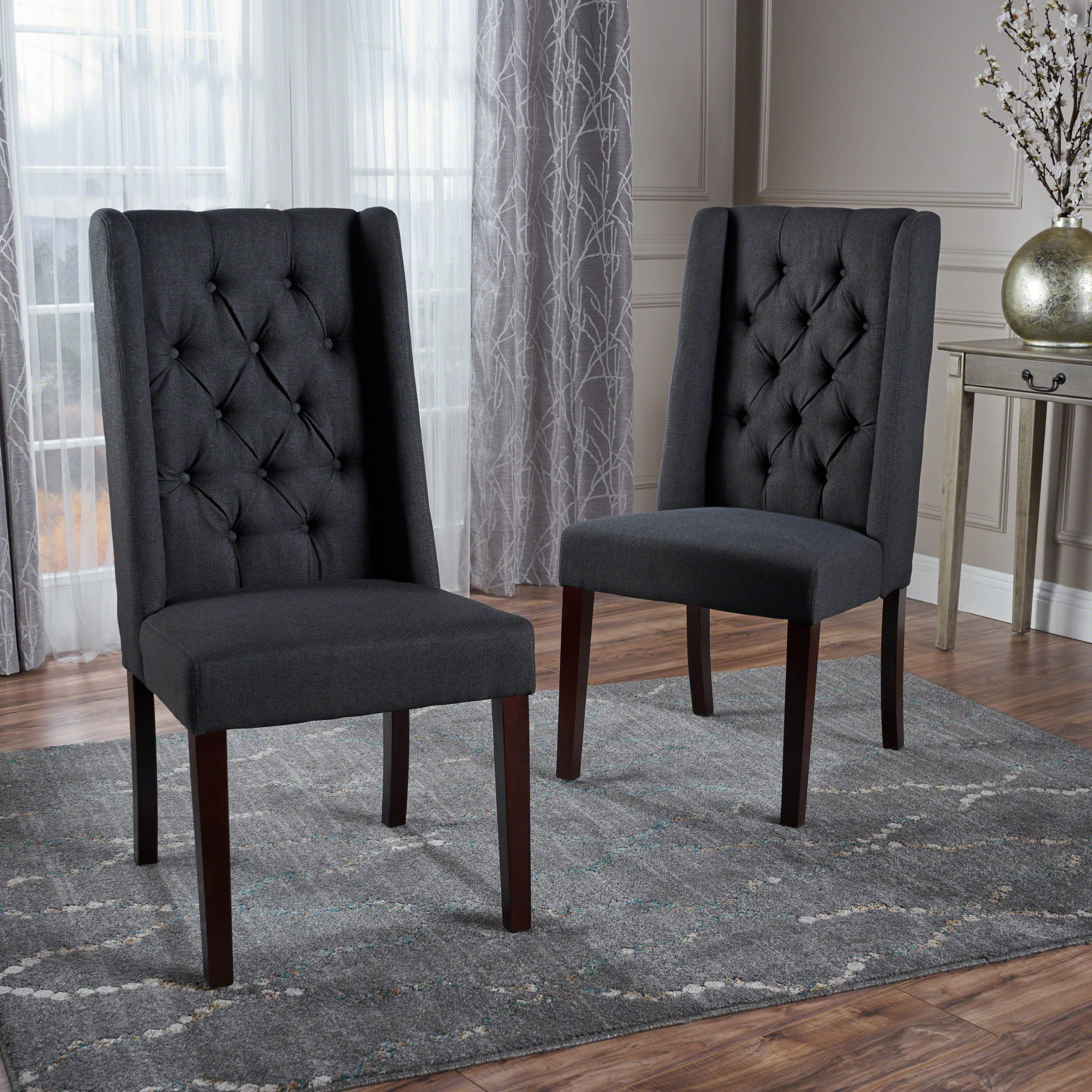 Billings Tufted Fabric High Back Dining Chairs (Set of 2) - furnishings