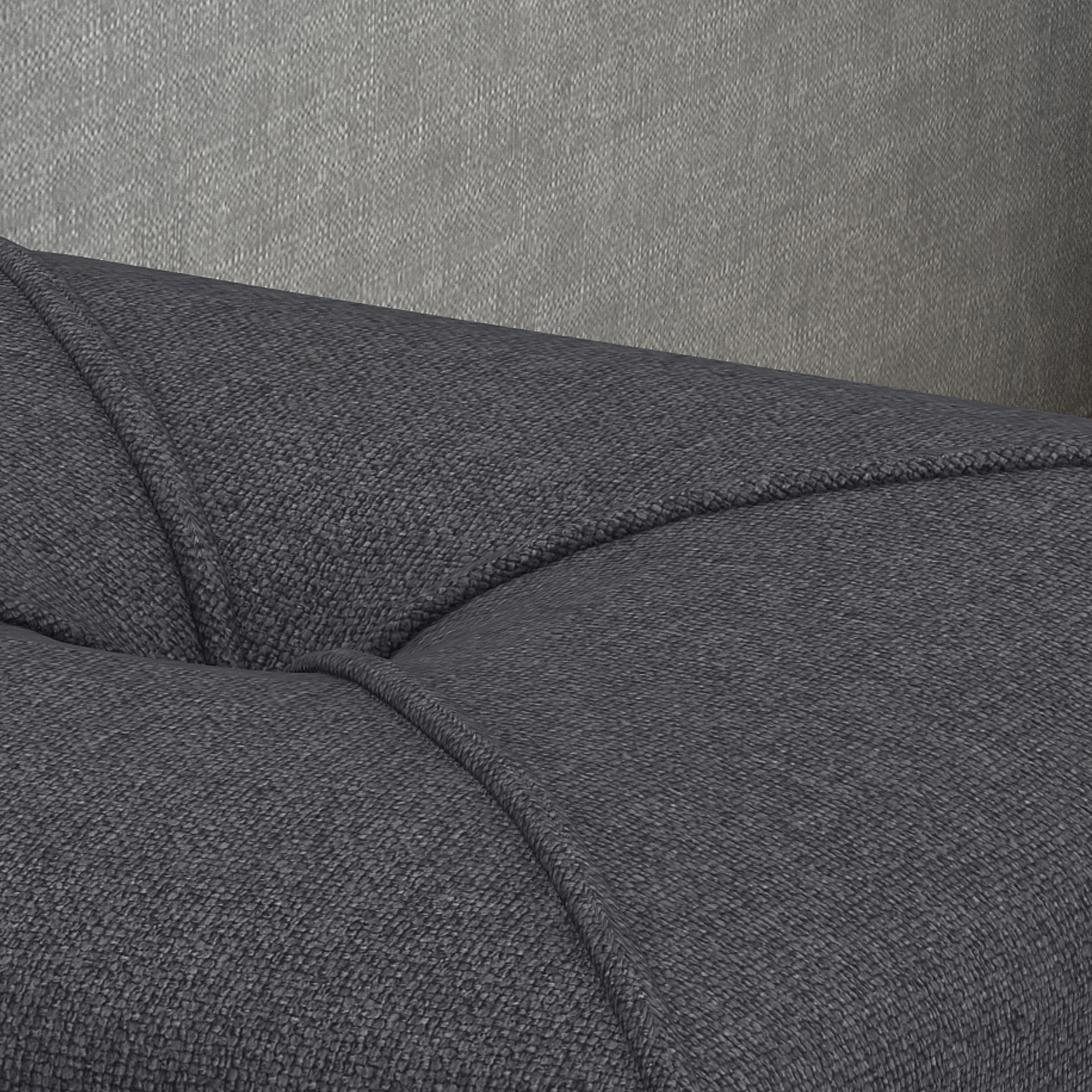 Tammy Modern Fabric Upholstered Square Ottoman with Tonal Piping - furnishings