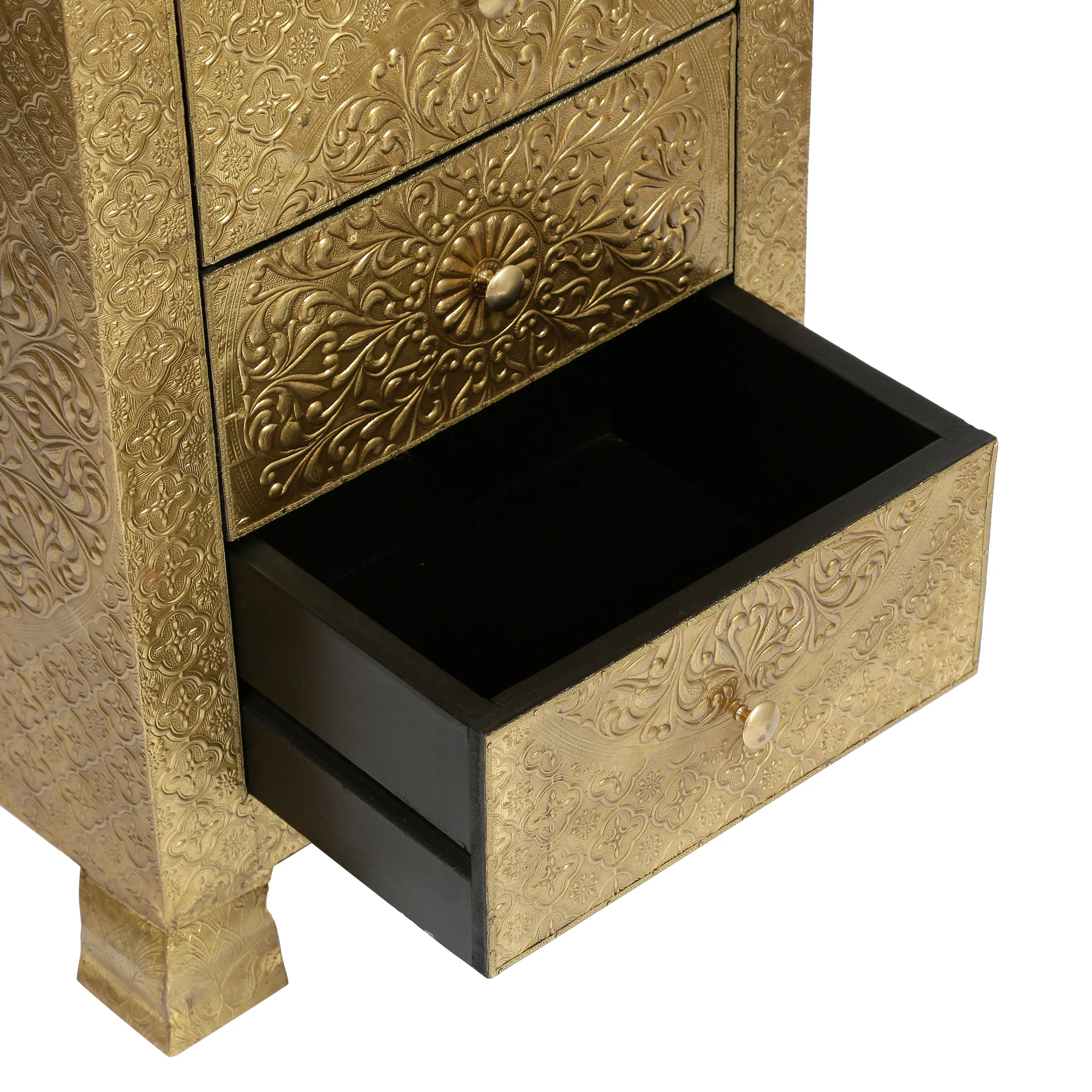 Paulding Upson Handcrafted Boho 3 Drawer Nightstand - furnishings