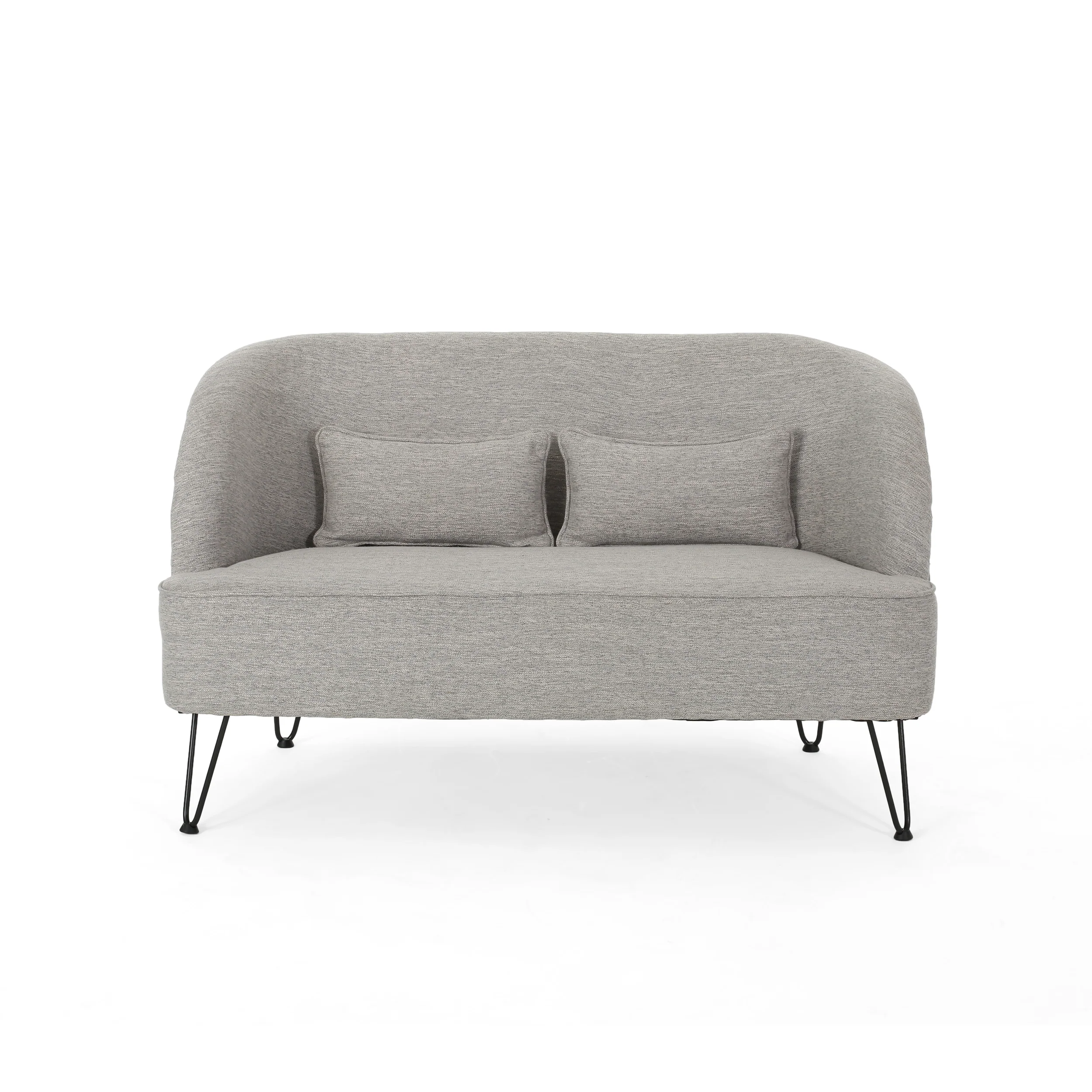 Jordan Modern Fabric Settee with Hairpin Legs - furnishings