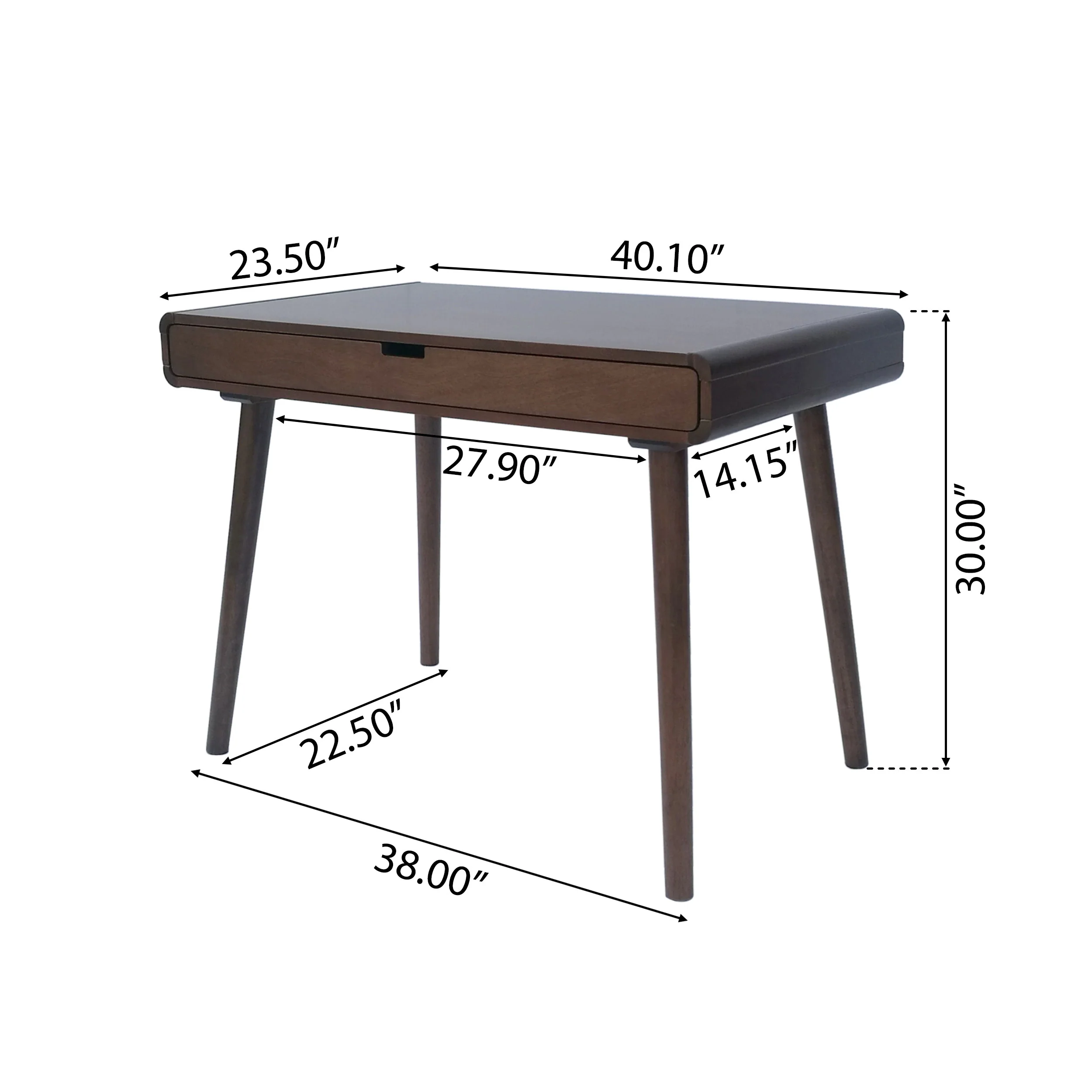 Rex Mid Century Rubberwood Writing Desk - furnishings