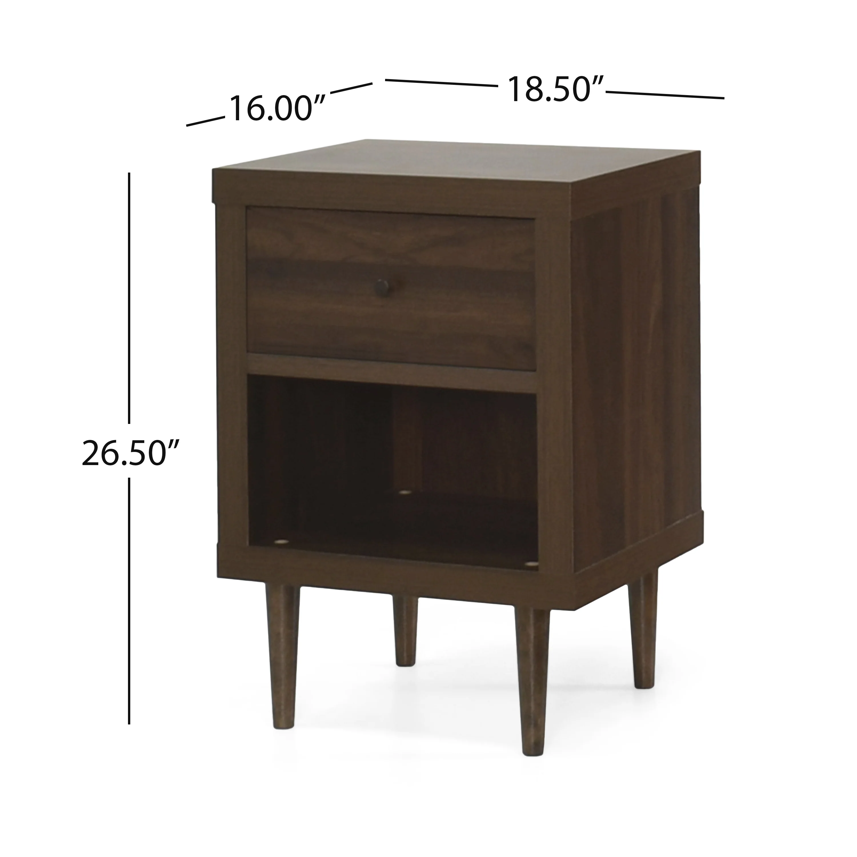 Farhart Faux Wood Single Drawer Nightstand - furnishings