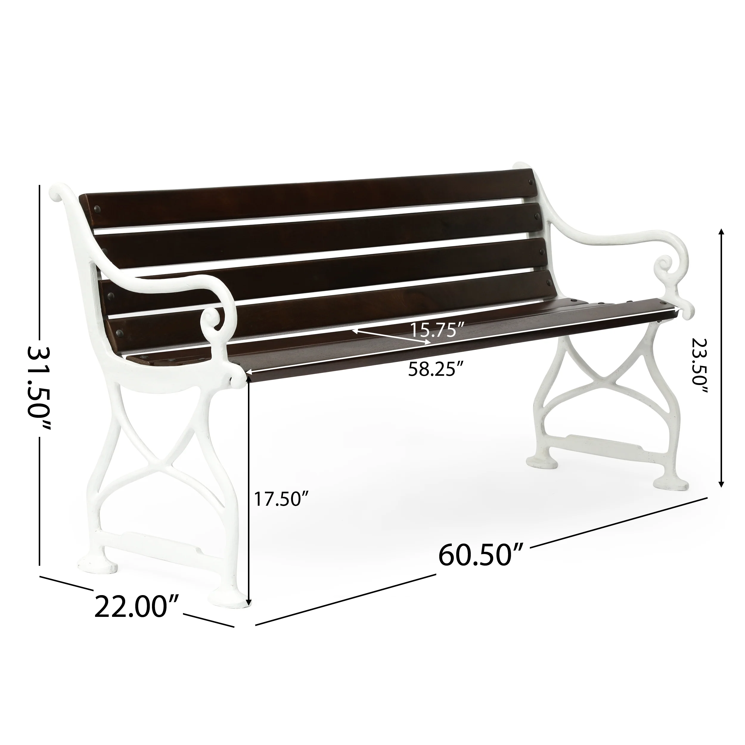 Taber Outdoor Handmade Acacia Wood Bench, Rustic Brown and White - furnishings