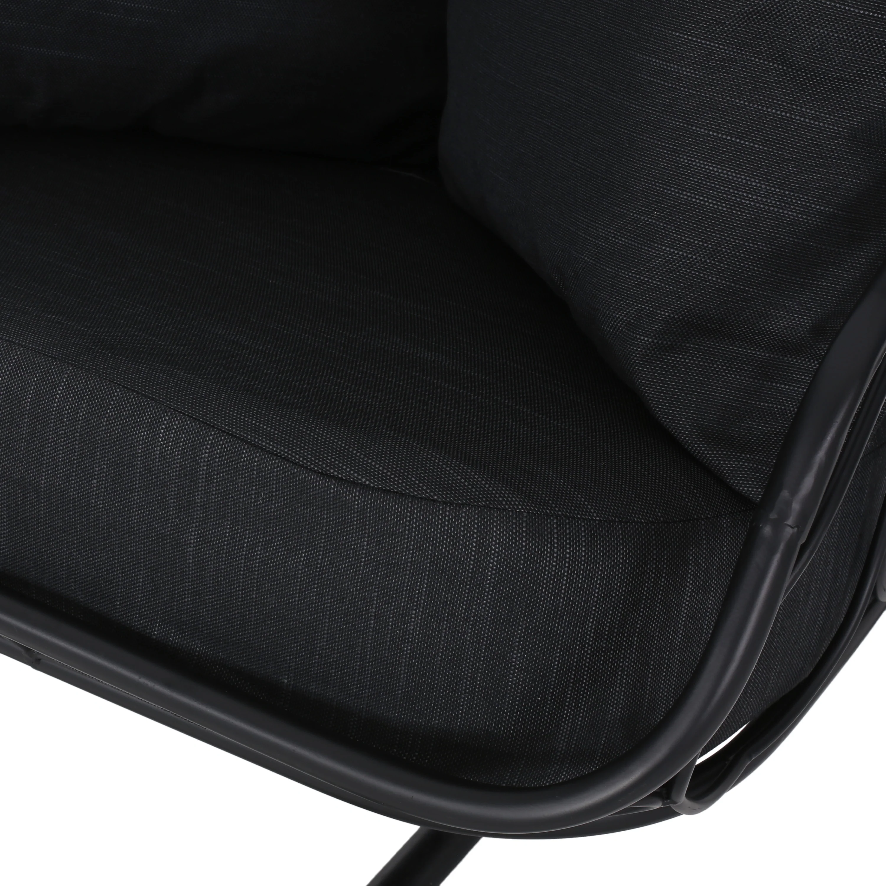 Edgell Indoor/Outdoor Hanging Chair with Stand, Black - furnishings