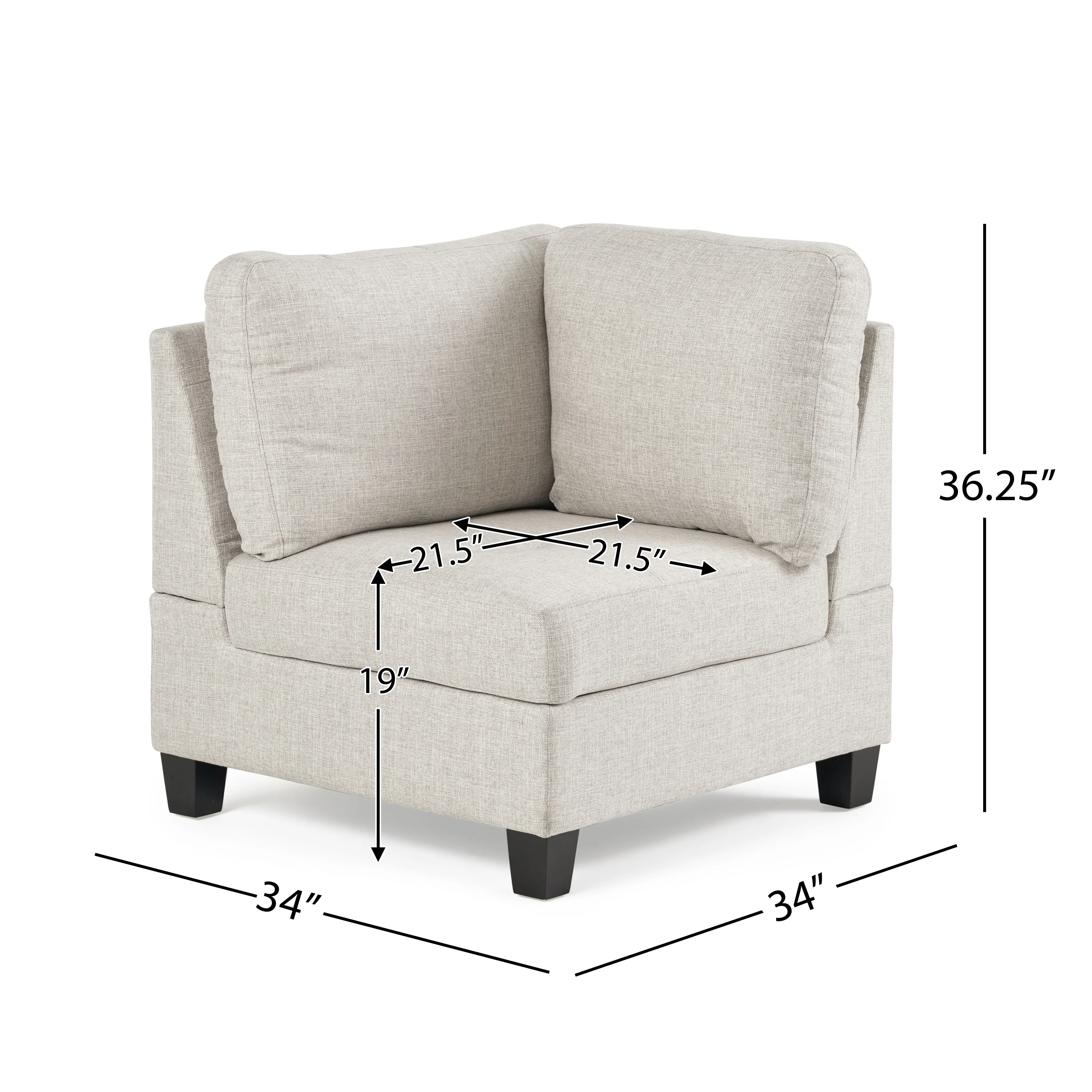 Jakyri Fabric 7 Seater Tufted Sectional Sofa - furnishings