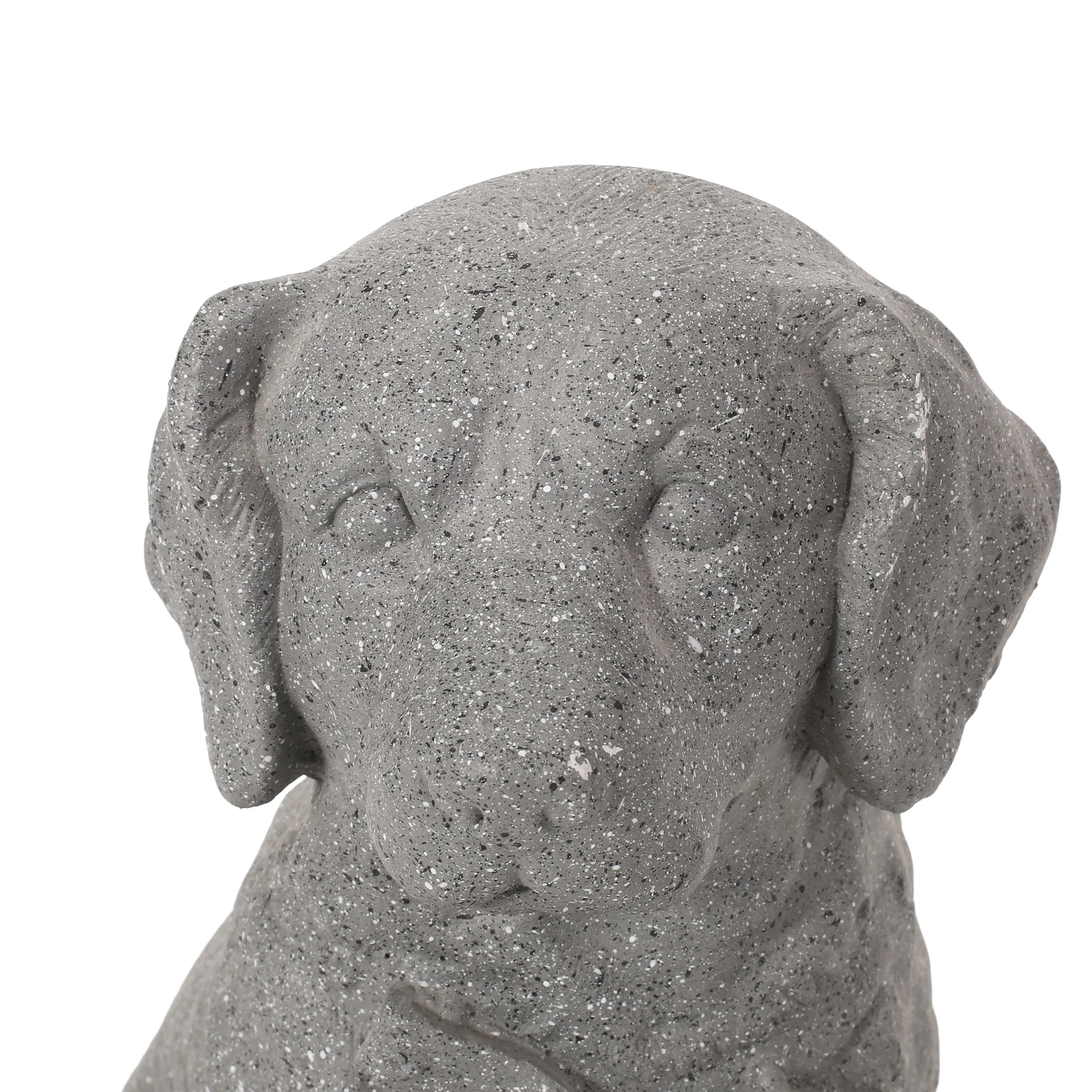 Gary Outdoor Dog Garden Statue, Stone Gray - furnishings