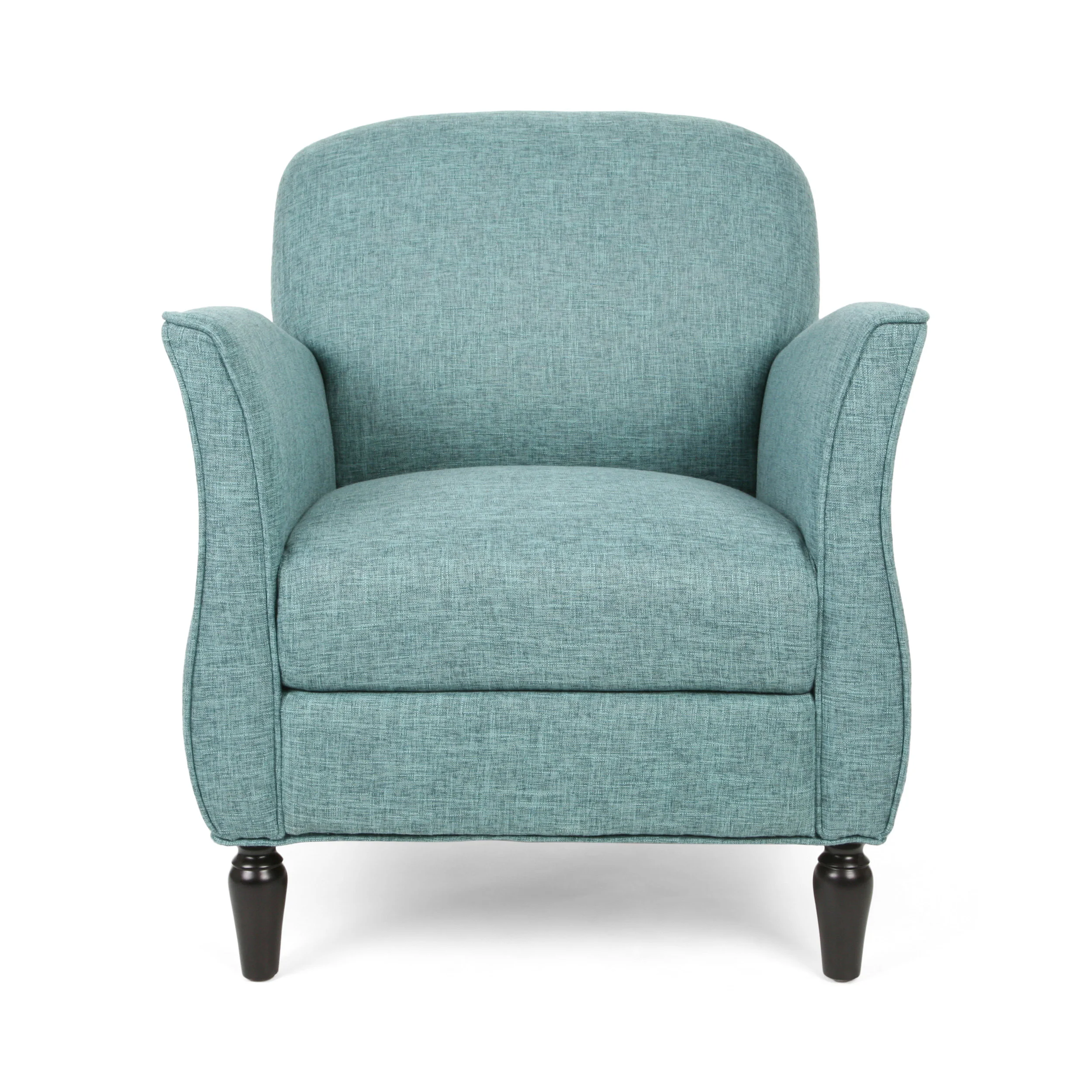 Crew Contemporary Upholstered Tweed Fabric Armchair with Piped Edges - furnishings