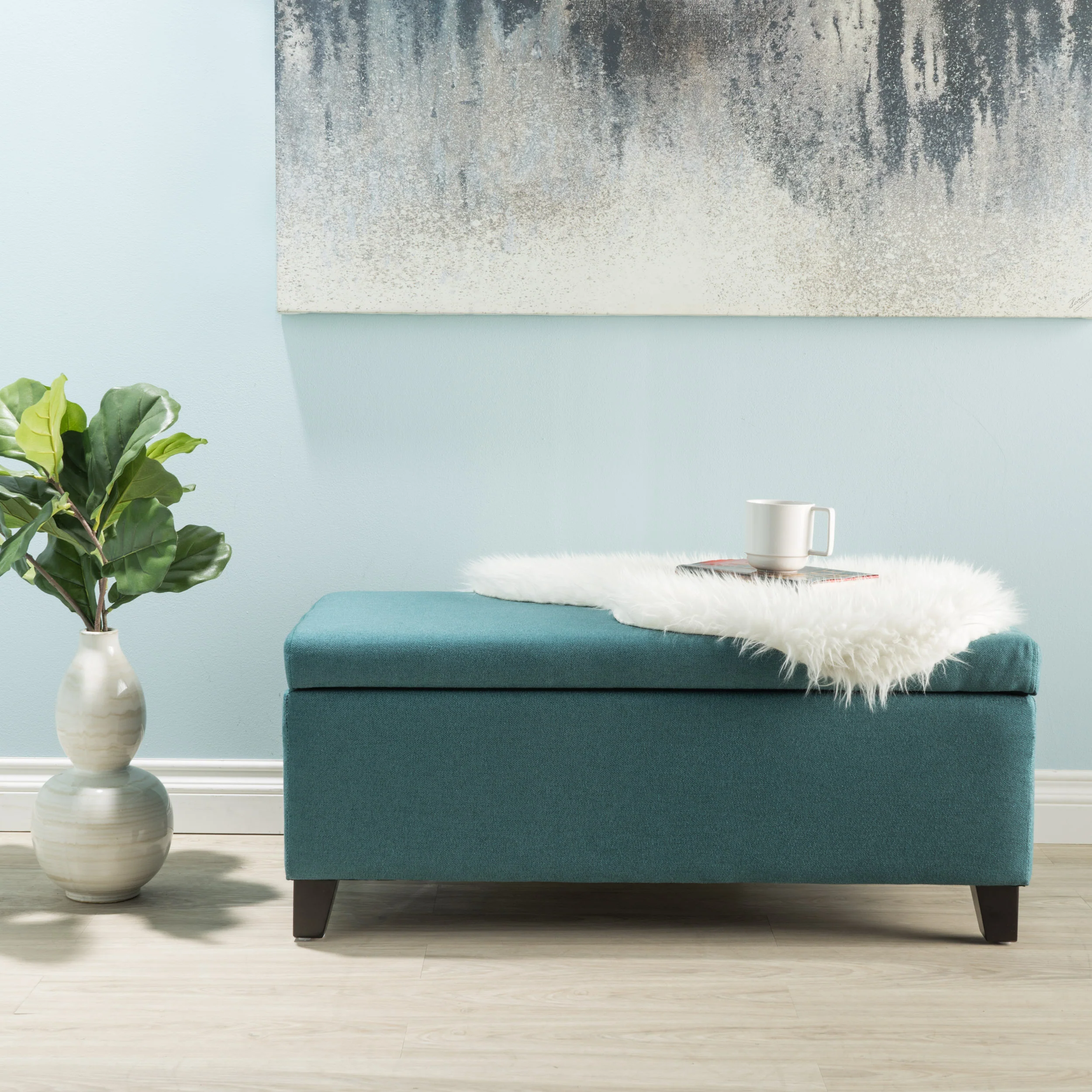Brianna Rectangle Fabric Storage Ottoman Bench - furnishings