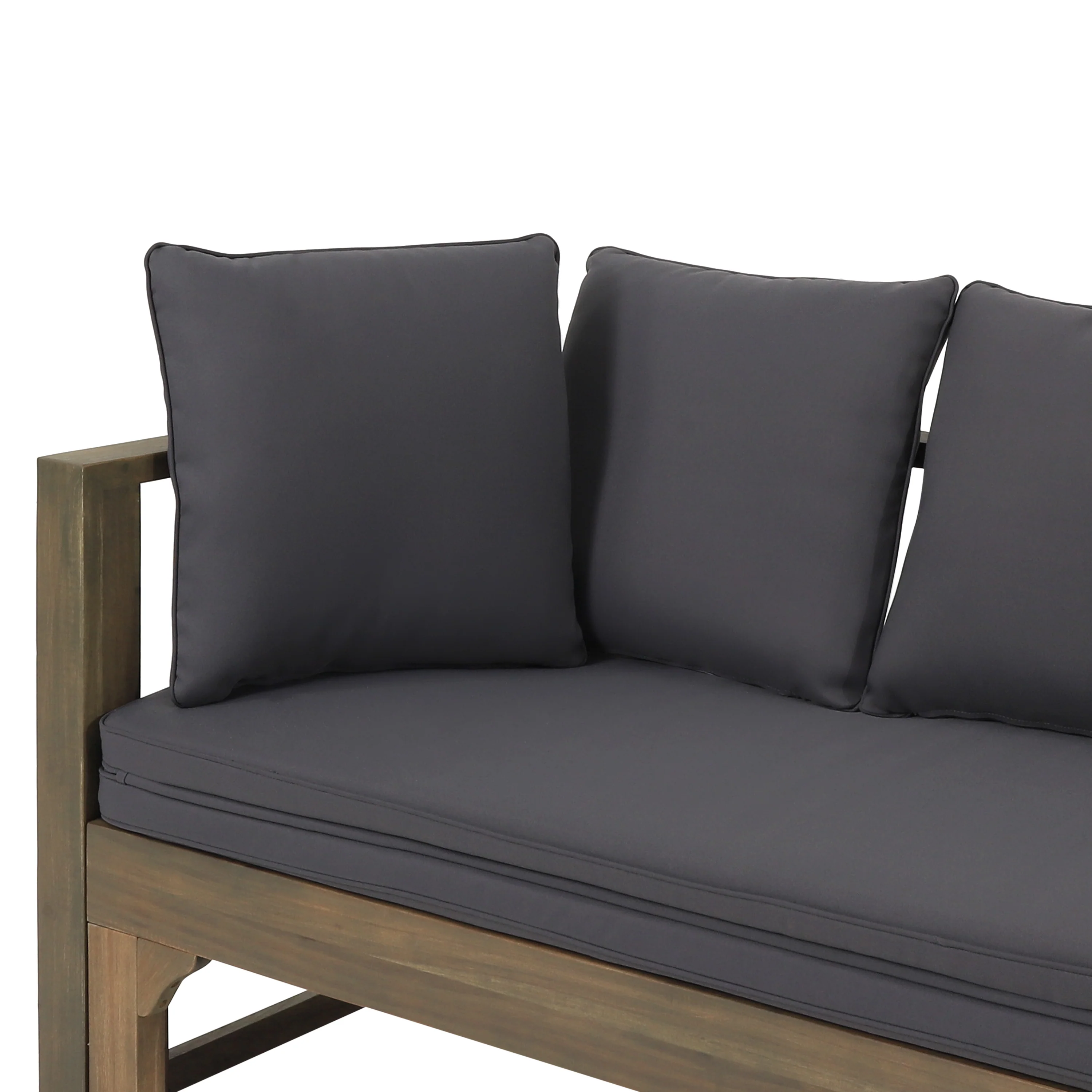 Camille Outdoor Extendable Acacia Wood Daybed Sofa - furnishings