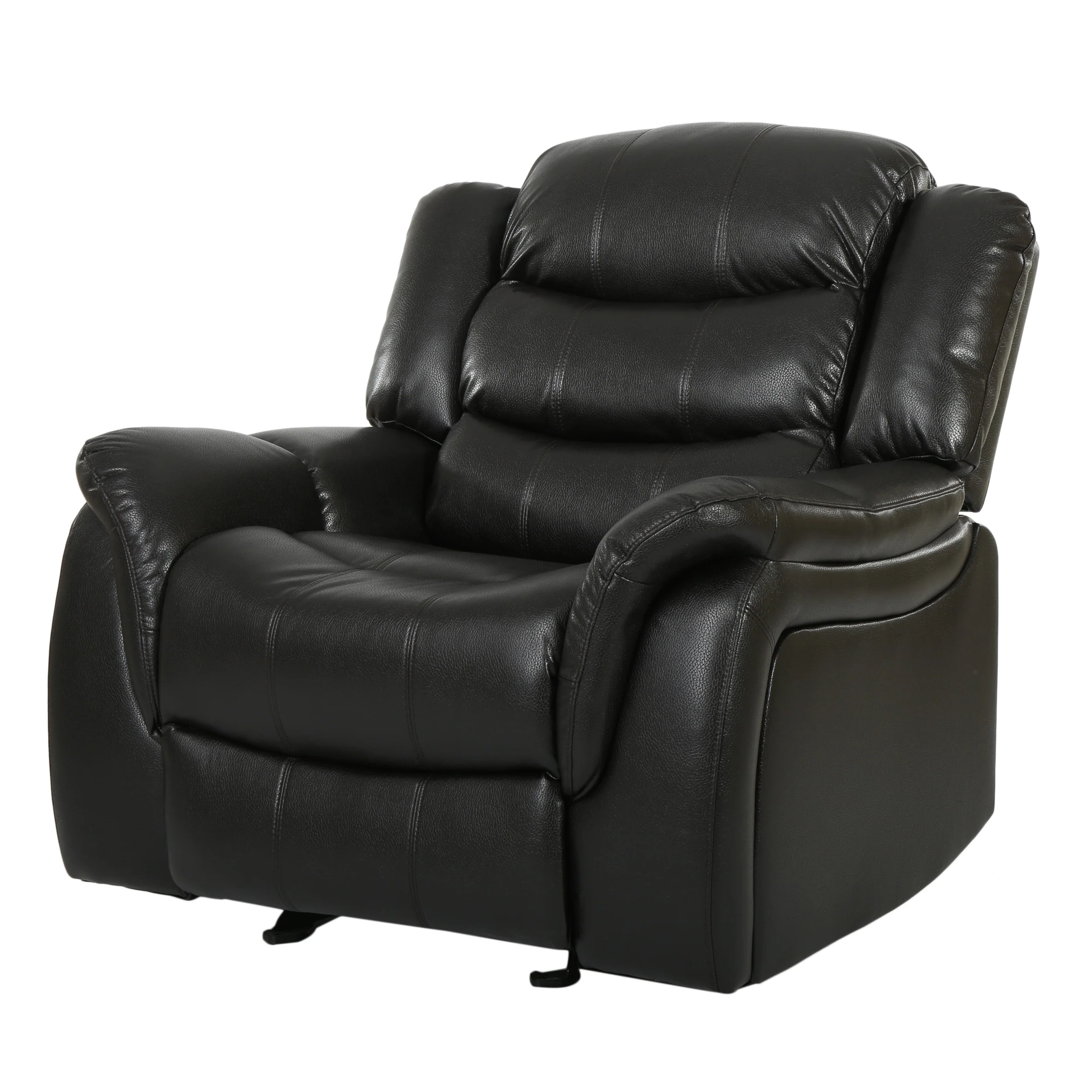 Hayvenhurst Black Leather Recliner/Glider Chair - furnishings