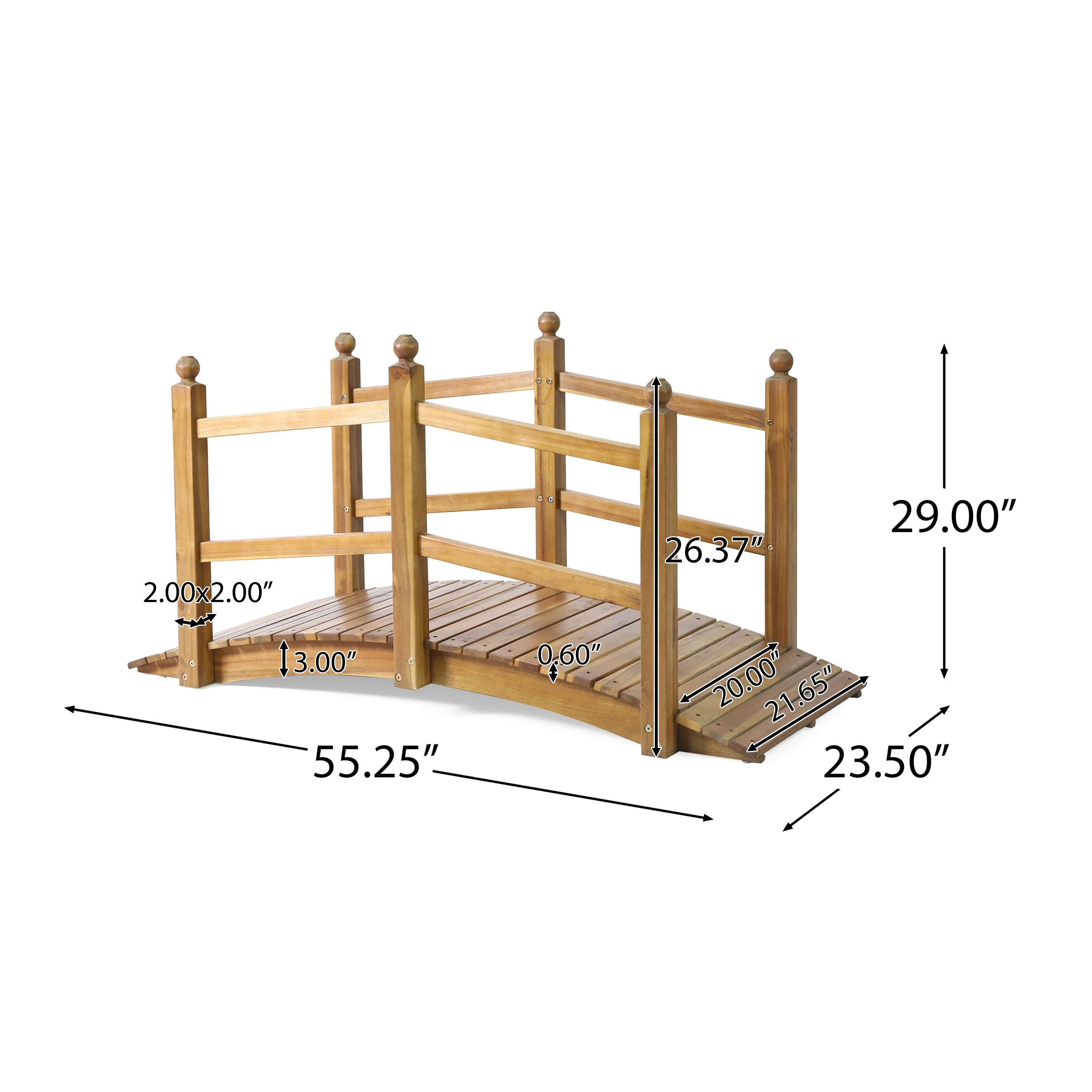 Schley Outdoor Acacia Wood Bridge - furnishings