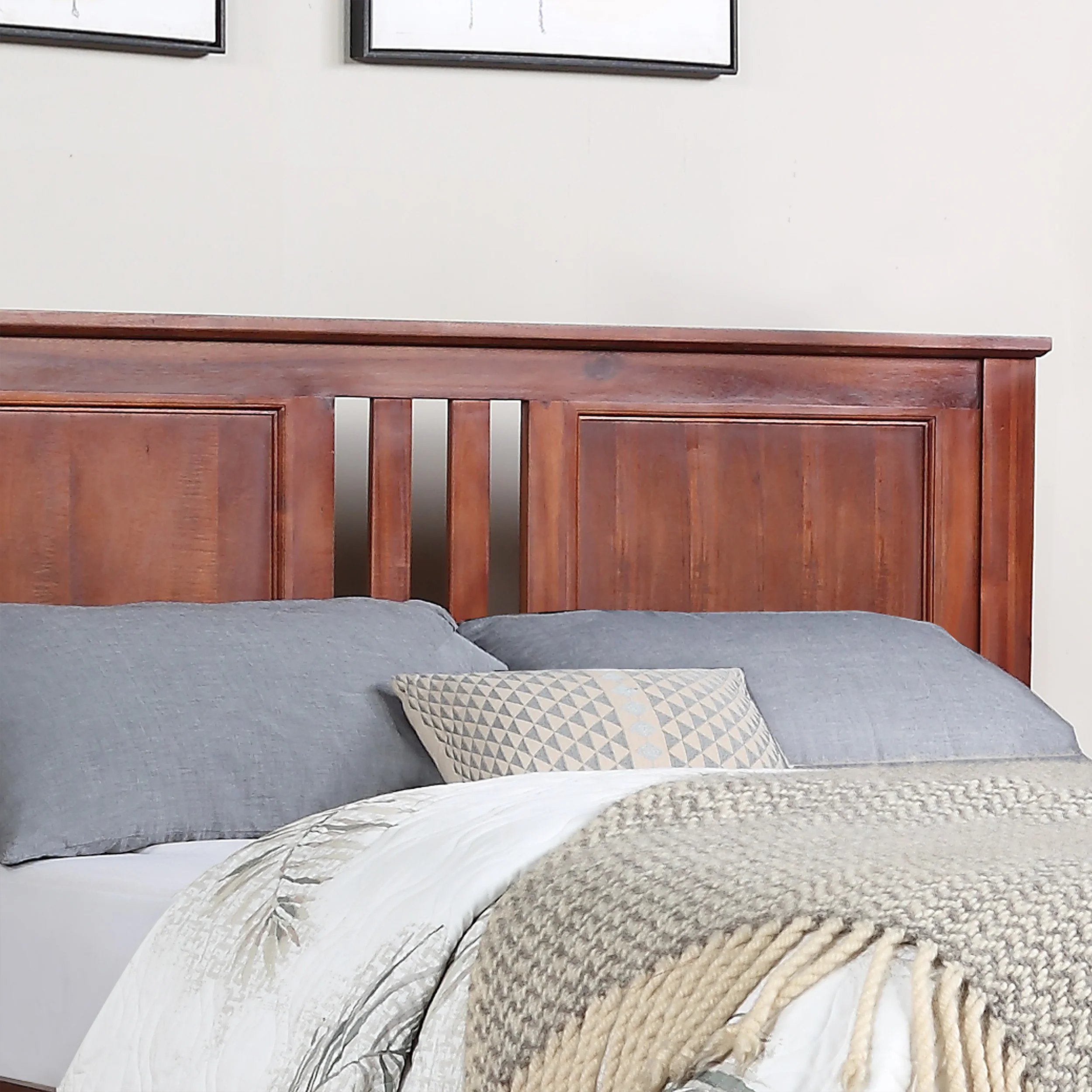 Kashtyn Modern Farmhouse Acacia Wood Queen Bed Platform - furnishings