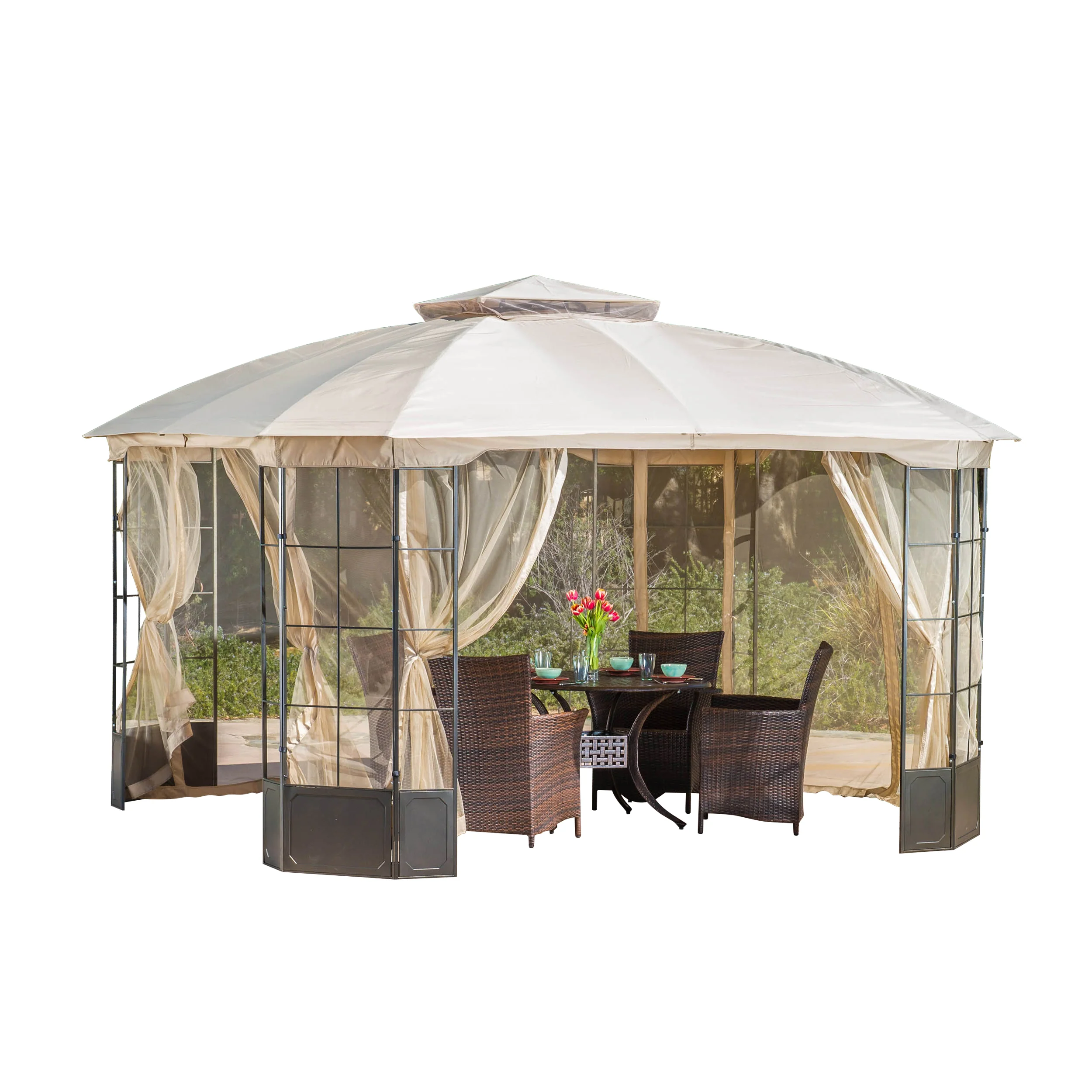 Somerset Outdoor Mosquito Netting 13 x 13 Foot Gazebo - furnishings
